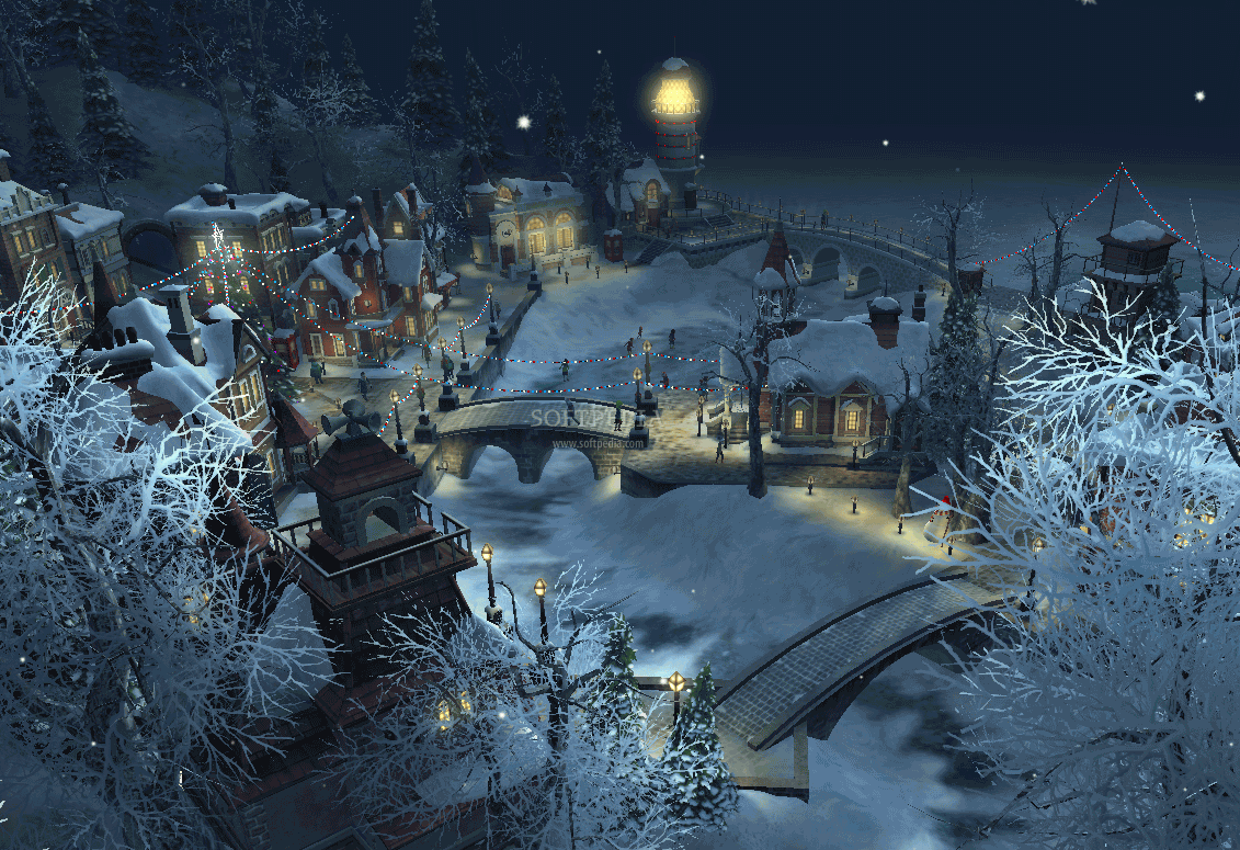 Snowy Village Background