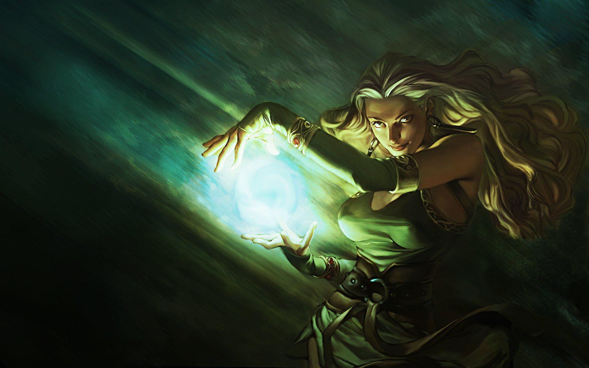 Sorceress On Flames
 Wallpapers