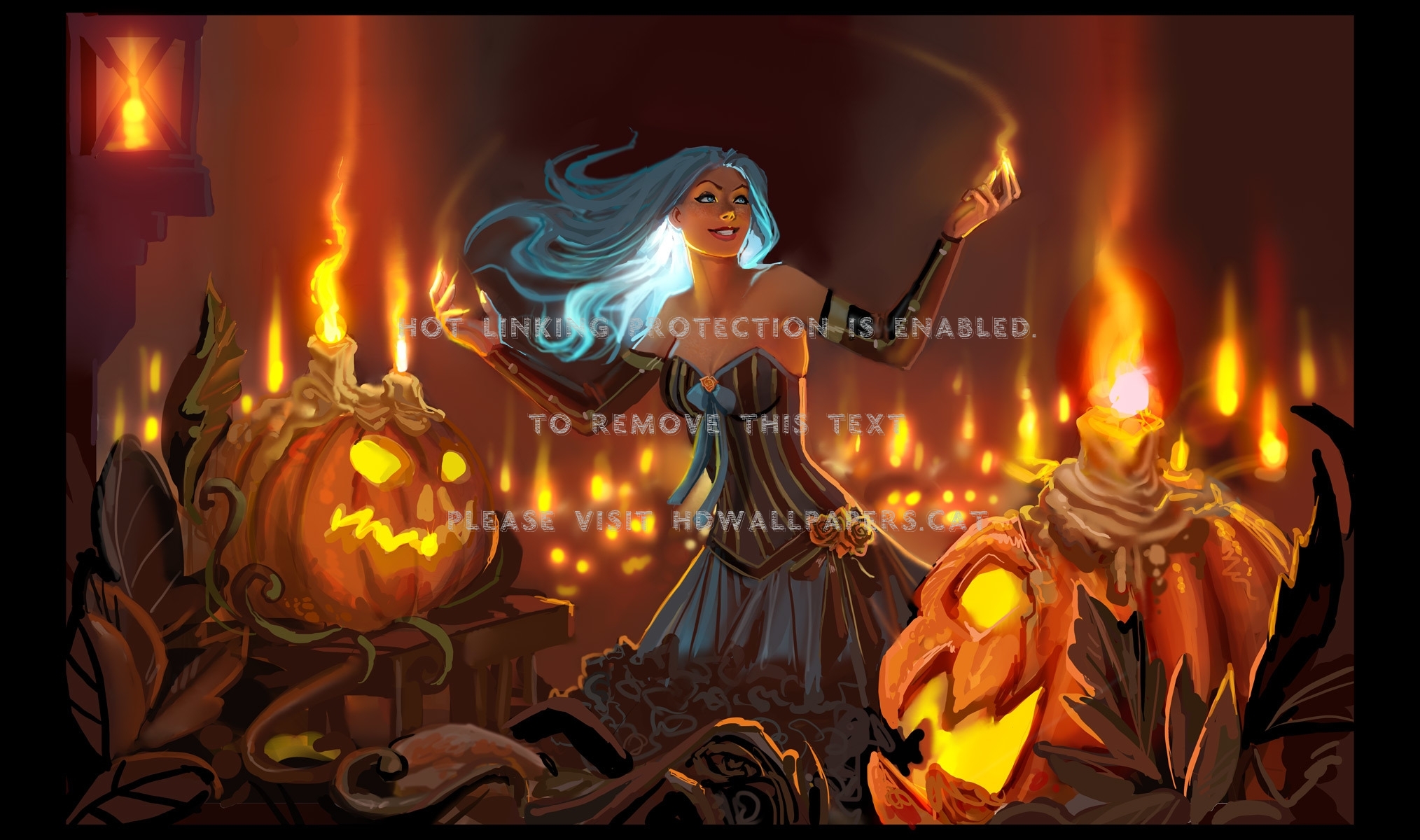 Sorceress On Flames
 Wallpapers