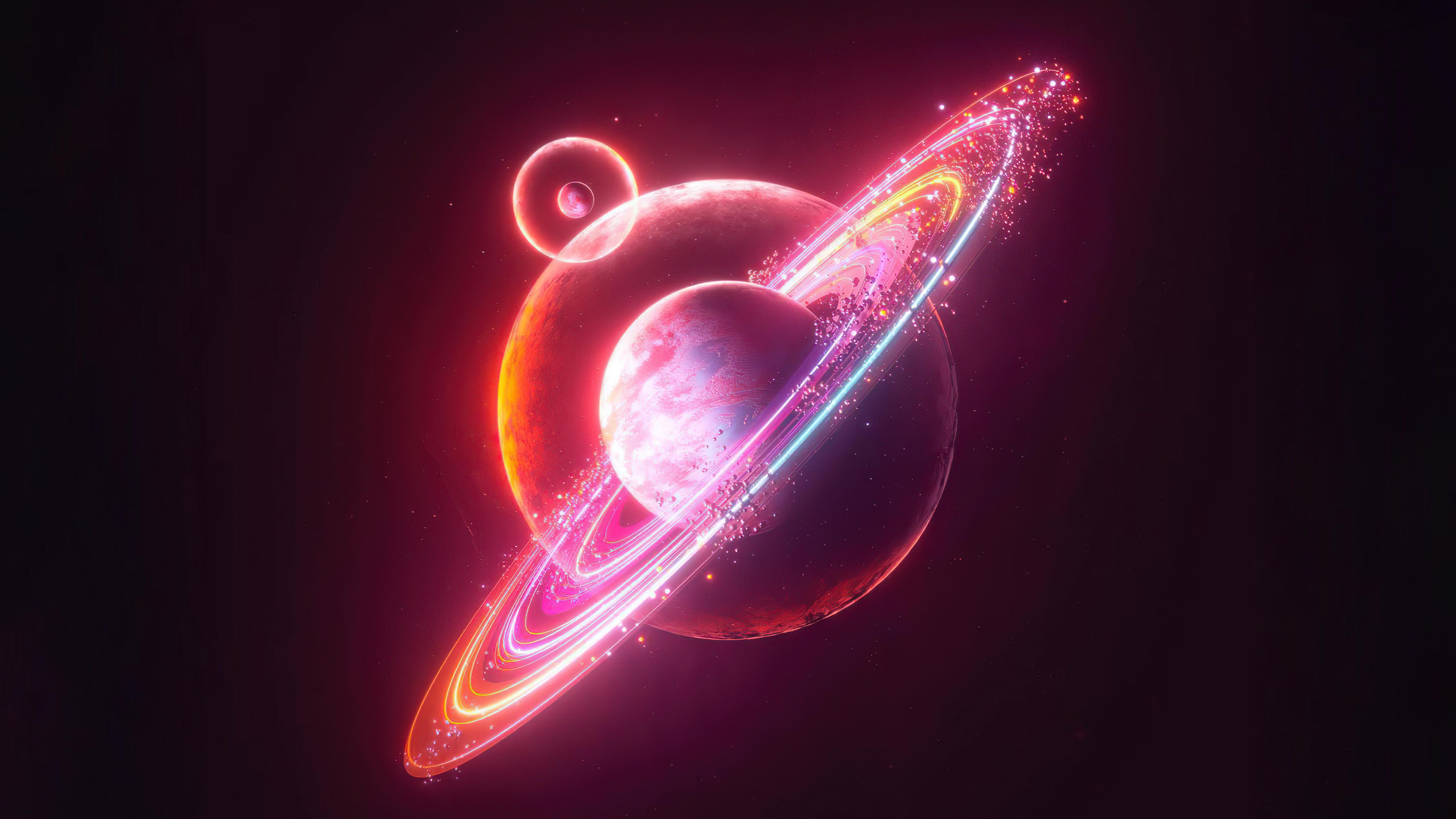 Space Planetary Rings Digital Art Wallpapers