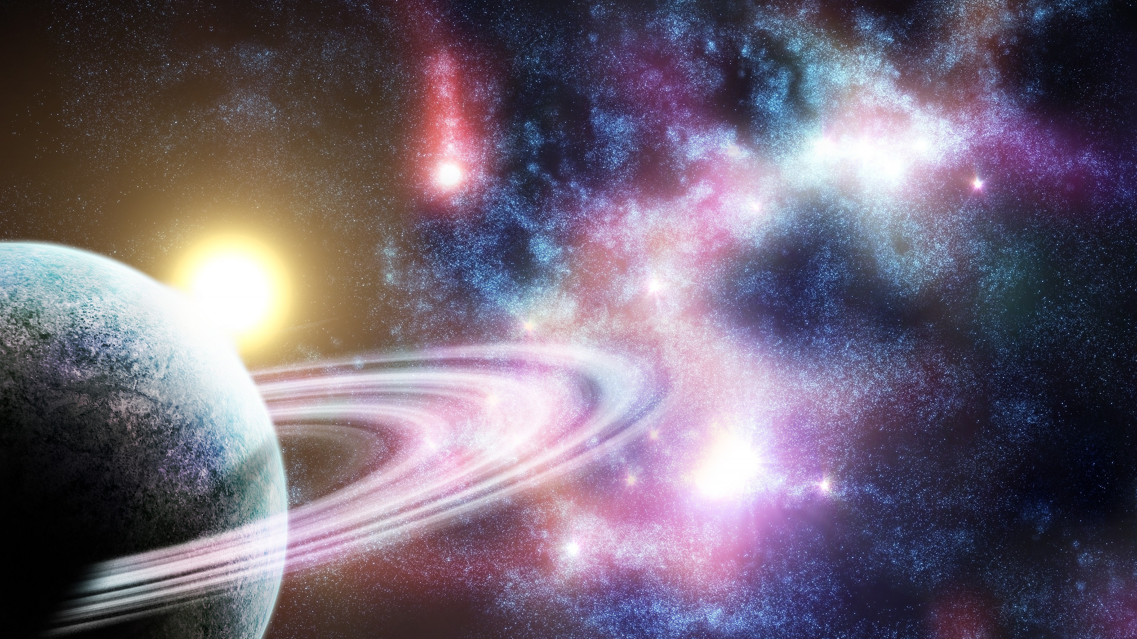 Space Planetary Rings Digital Art Wallpapers