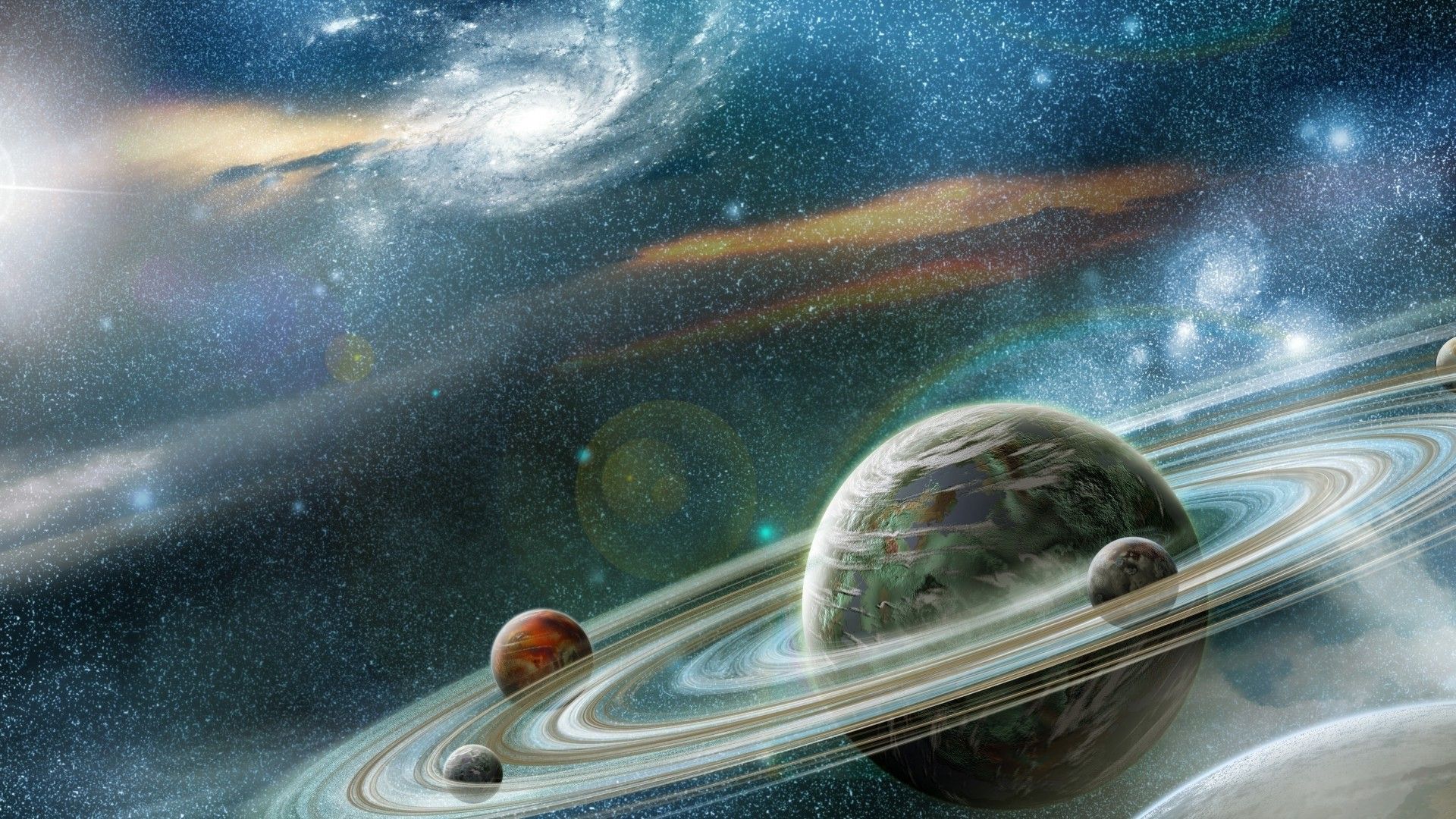 Space Planetary Rings Digital Art Wallpapers