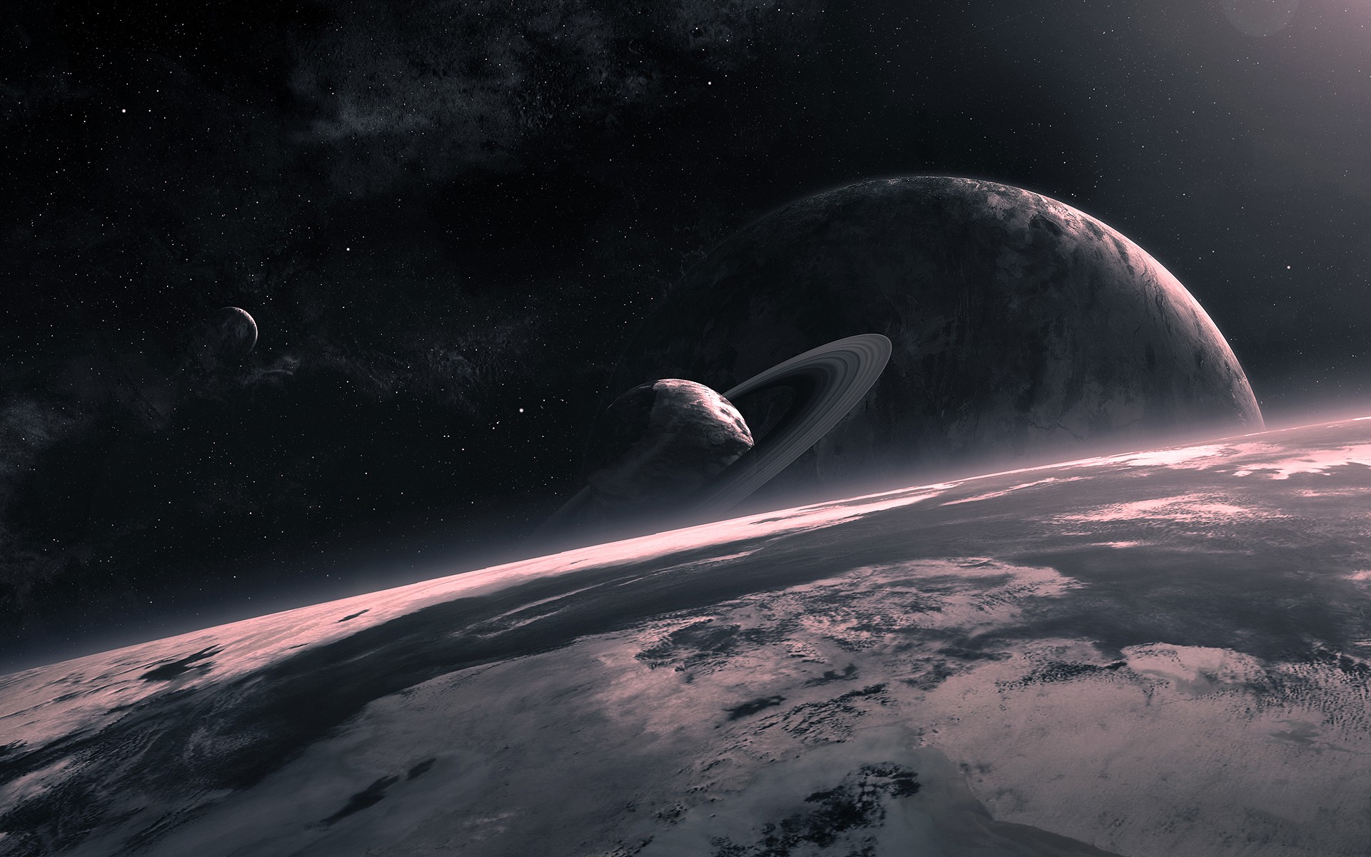 Space Planetary Rings Digital Art Wallpapers