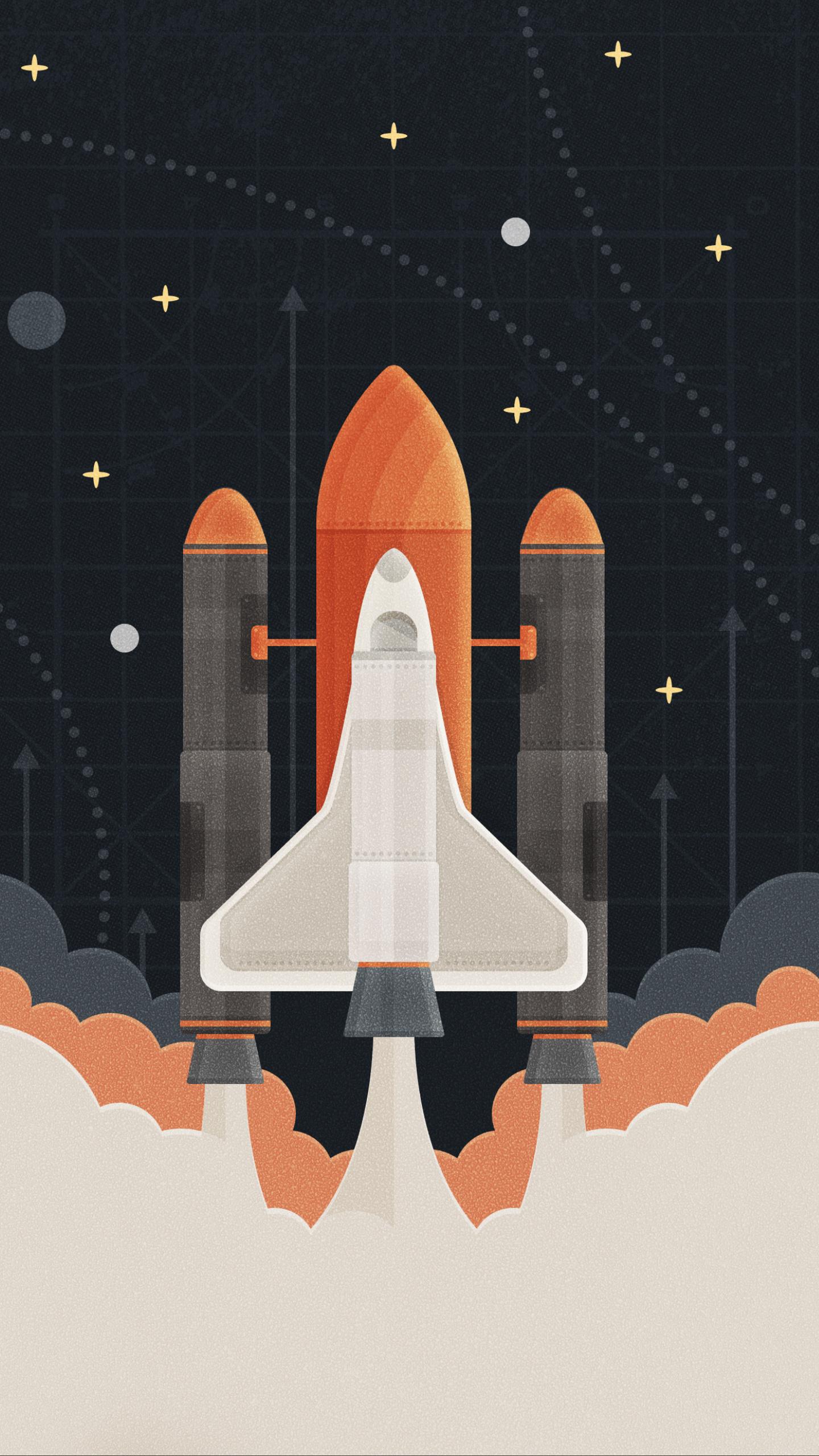 Space Shuttle Rocket Startup Concepts Minimalism Wallpapers