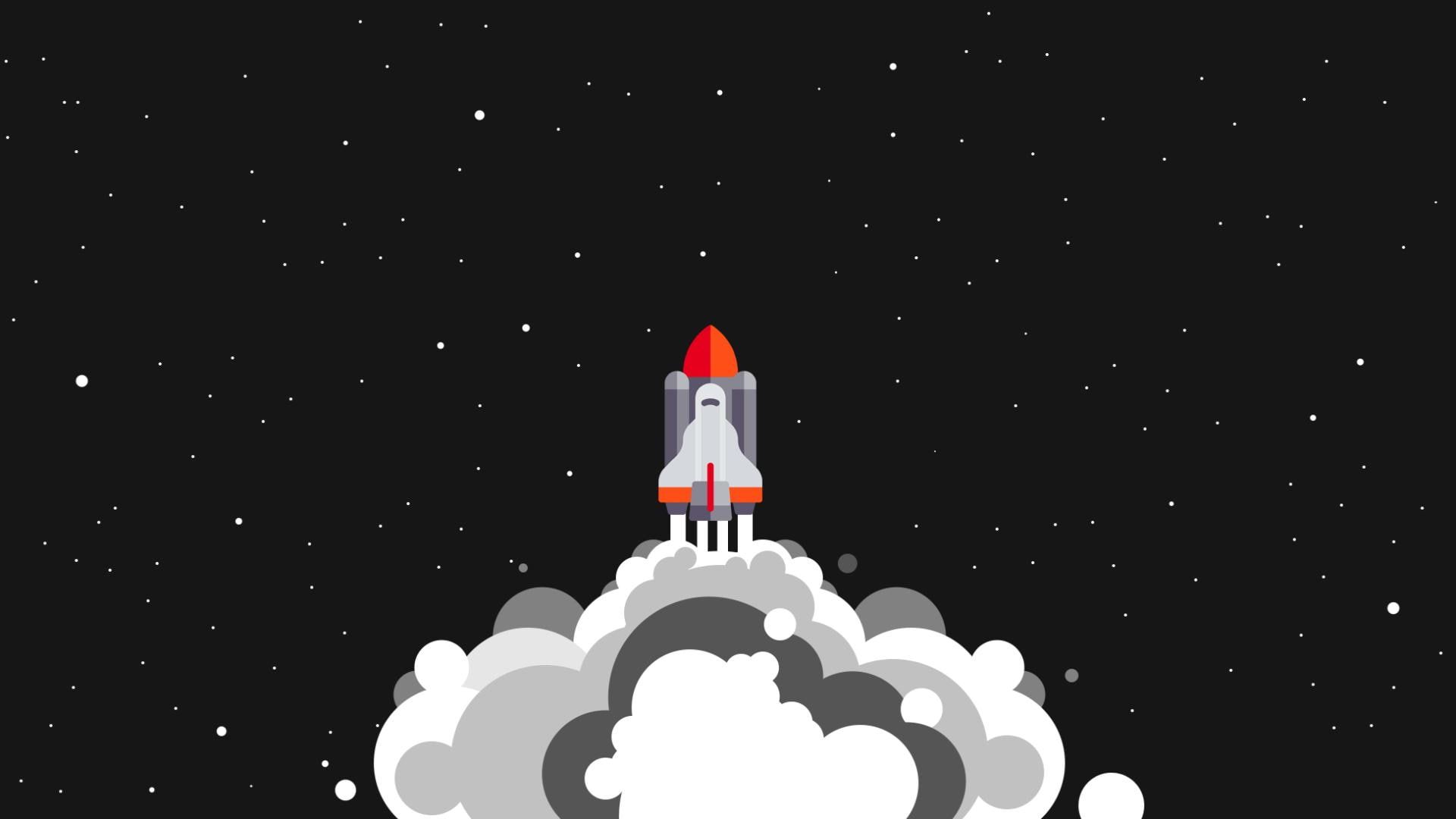 Space Shuttle Rocket Startup Concepts Minimalism Wallpapers