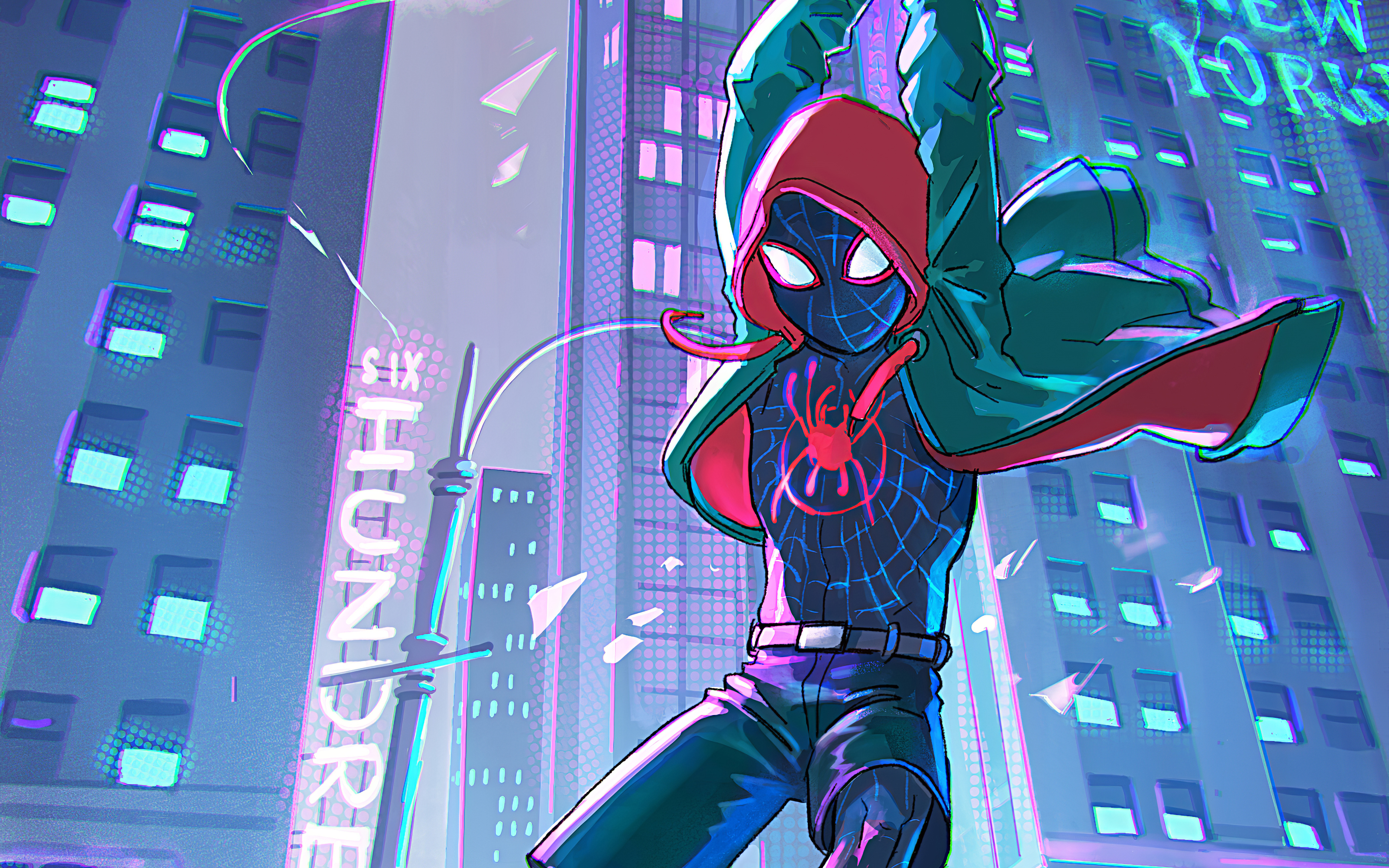 Spider-Man Art Into The Spider-Verse 4K Wallpapers