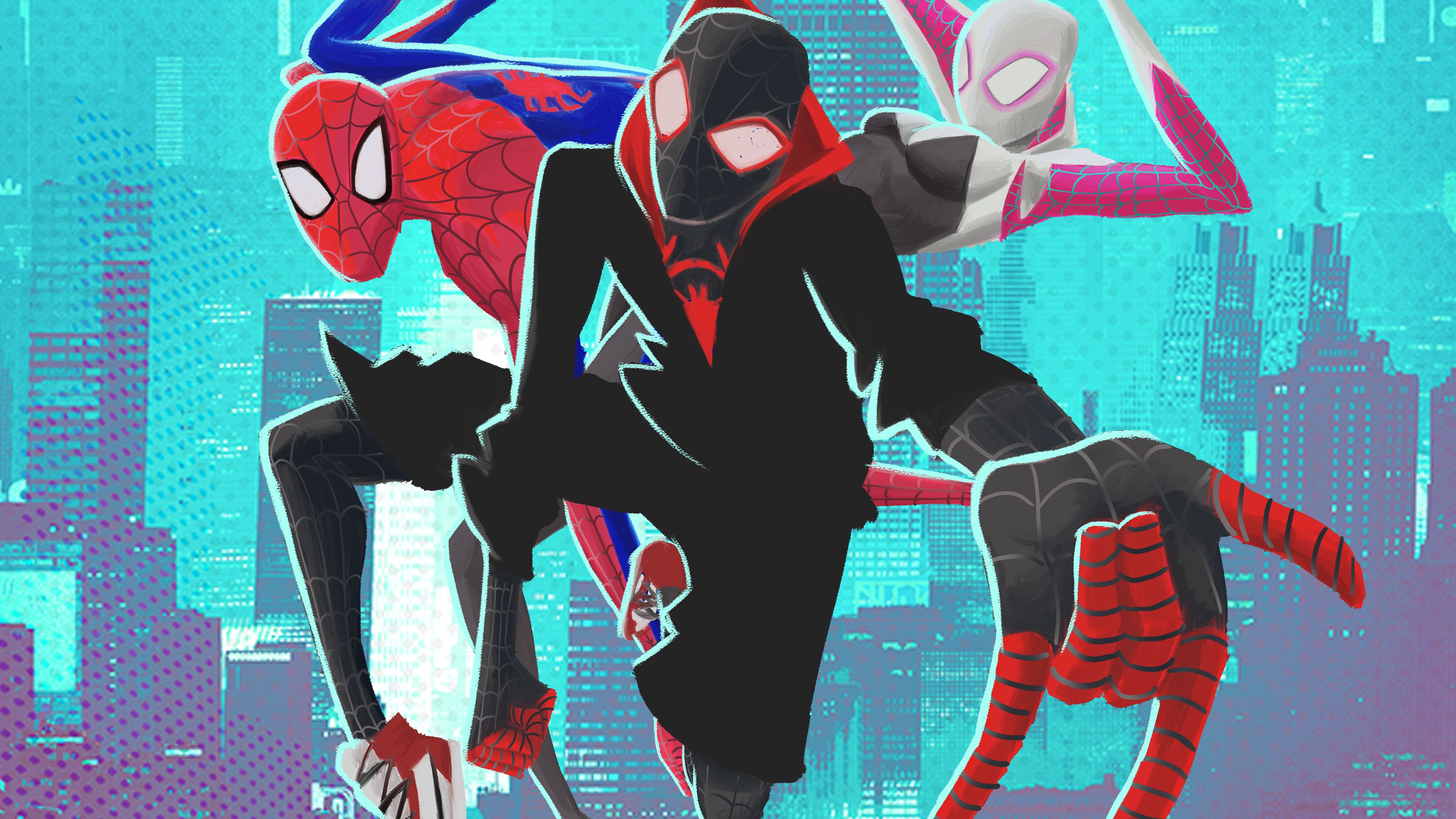 Spider-Man Art Into The Spider-Verse 4K Wallpapers