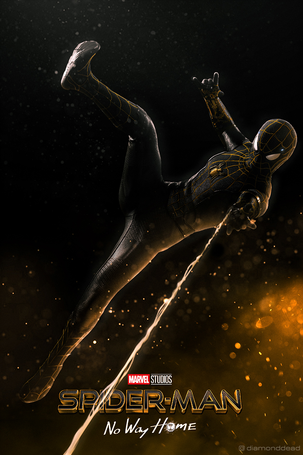 Spider Man Black And Gold Suit No Way Home Concept Art Wallpapers