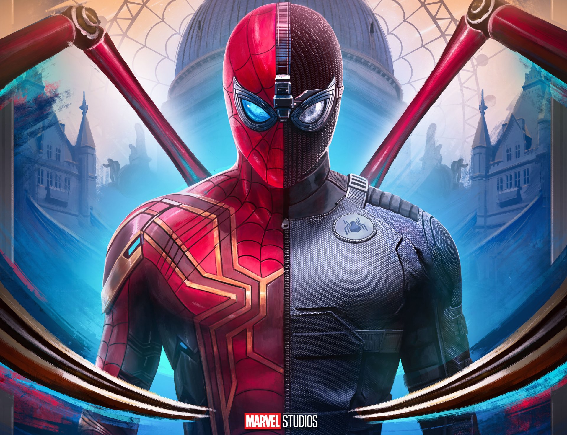 Spider Man Black Suit Far From Home Wallpapers