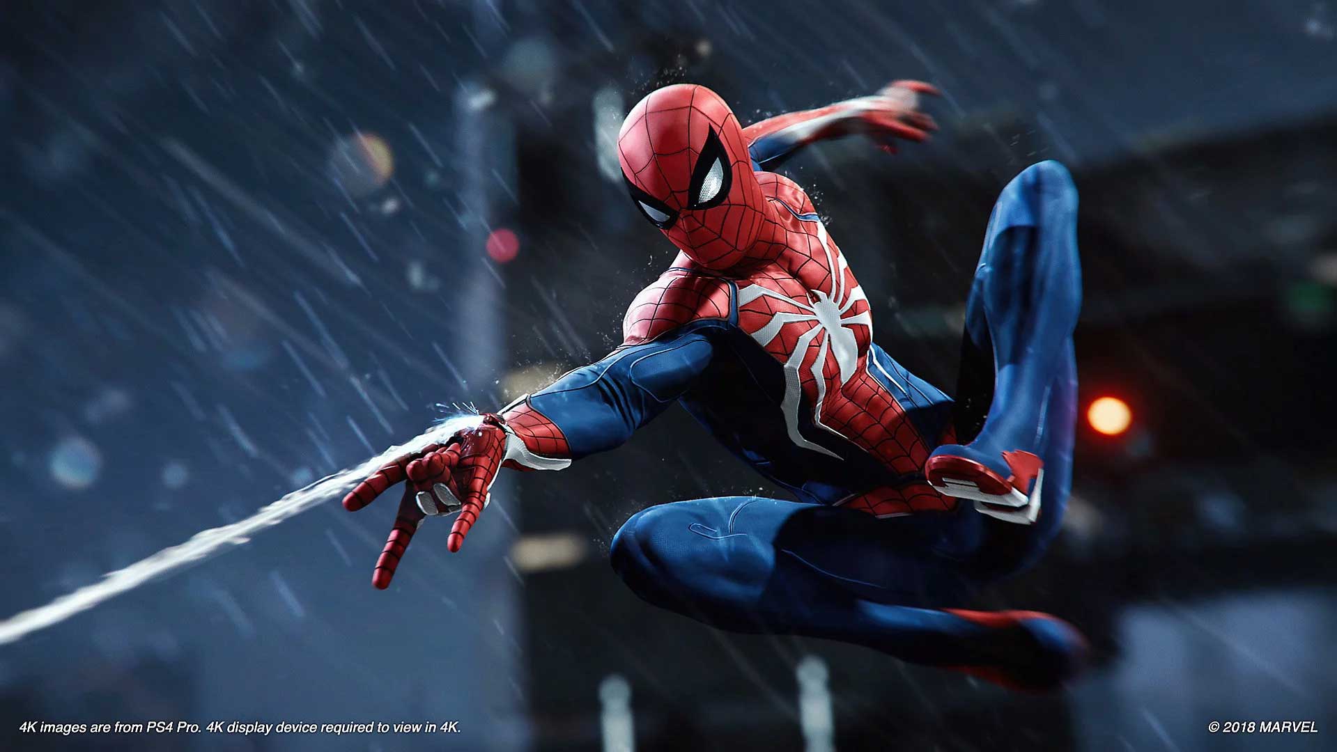 Spider Man Flying In Rain Wallpapers