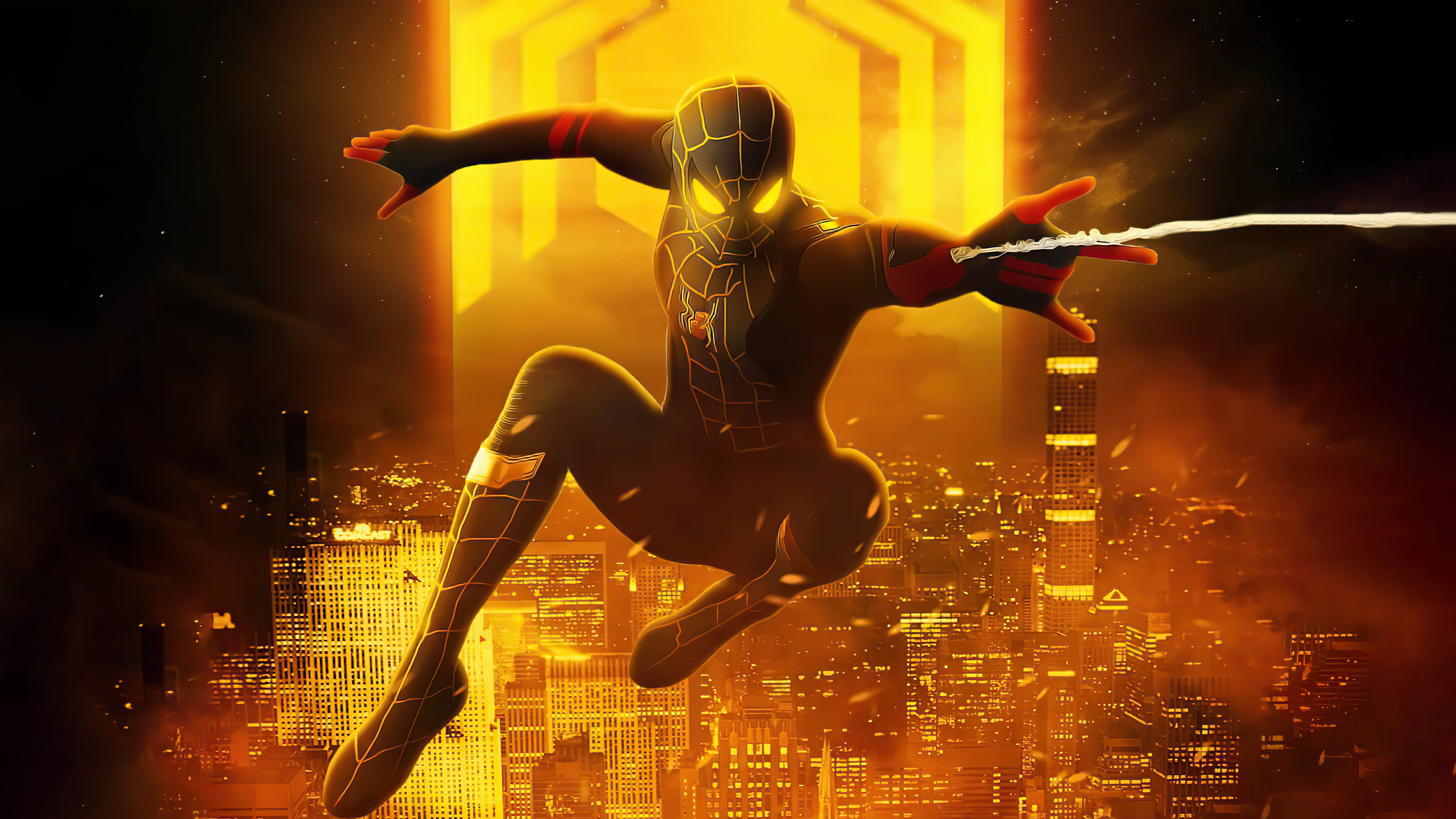 Spider-Man Gold Black Suit Wallpapers