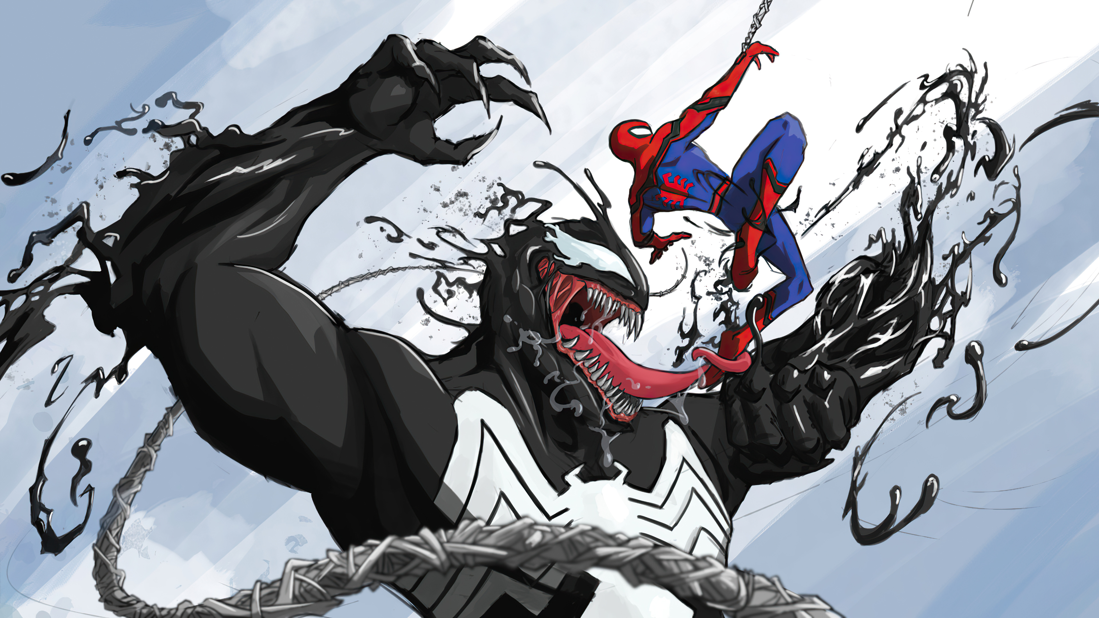 Spider-Man Vs Venom Comic Art Marvel Wallpapers