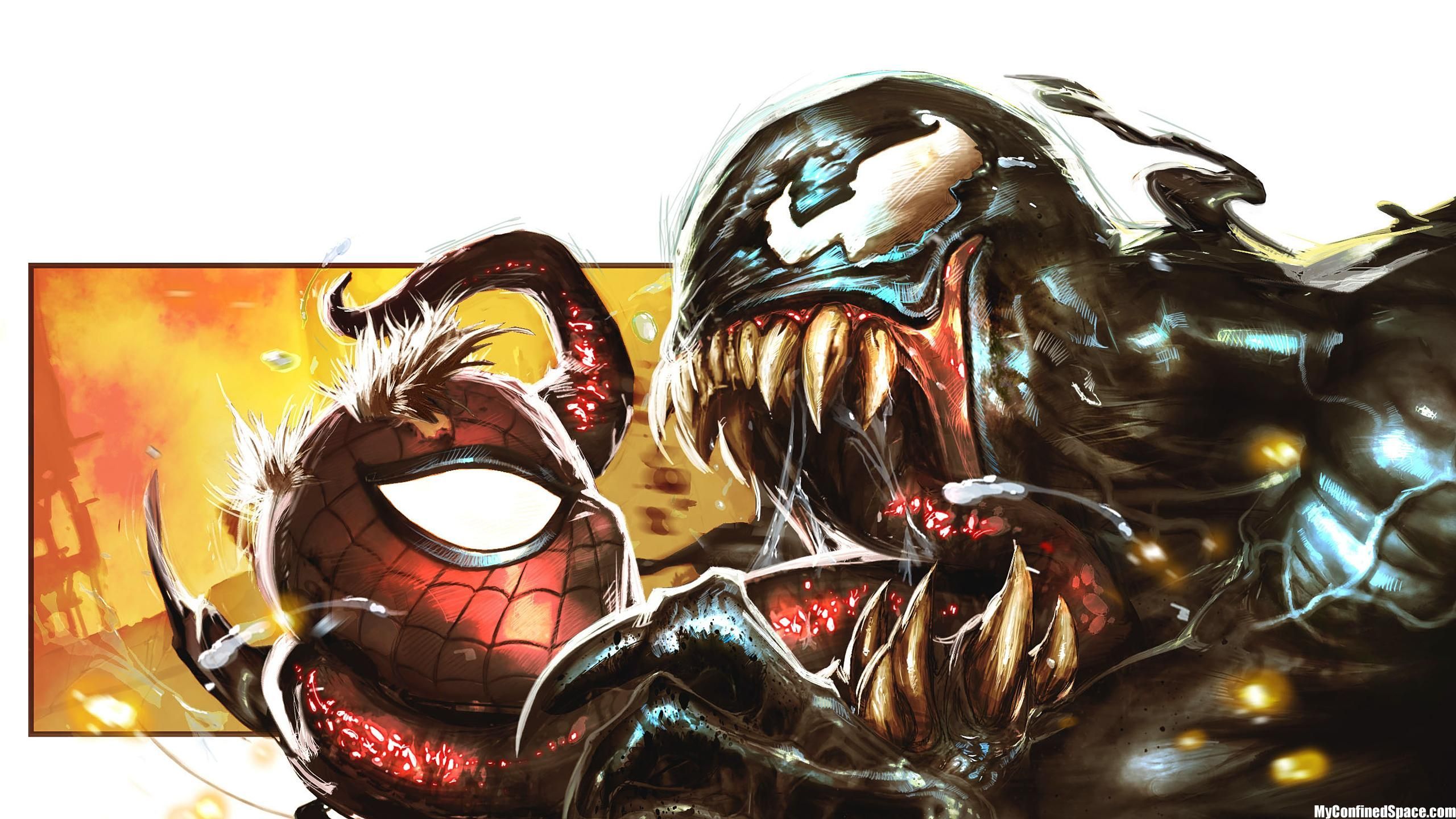 Spider-Man Vs Venom Comic Art Marvel Wallpapers