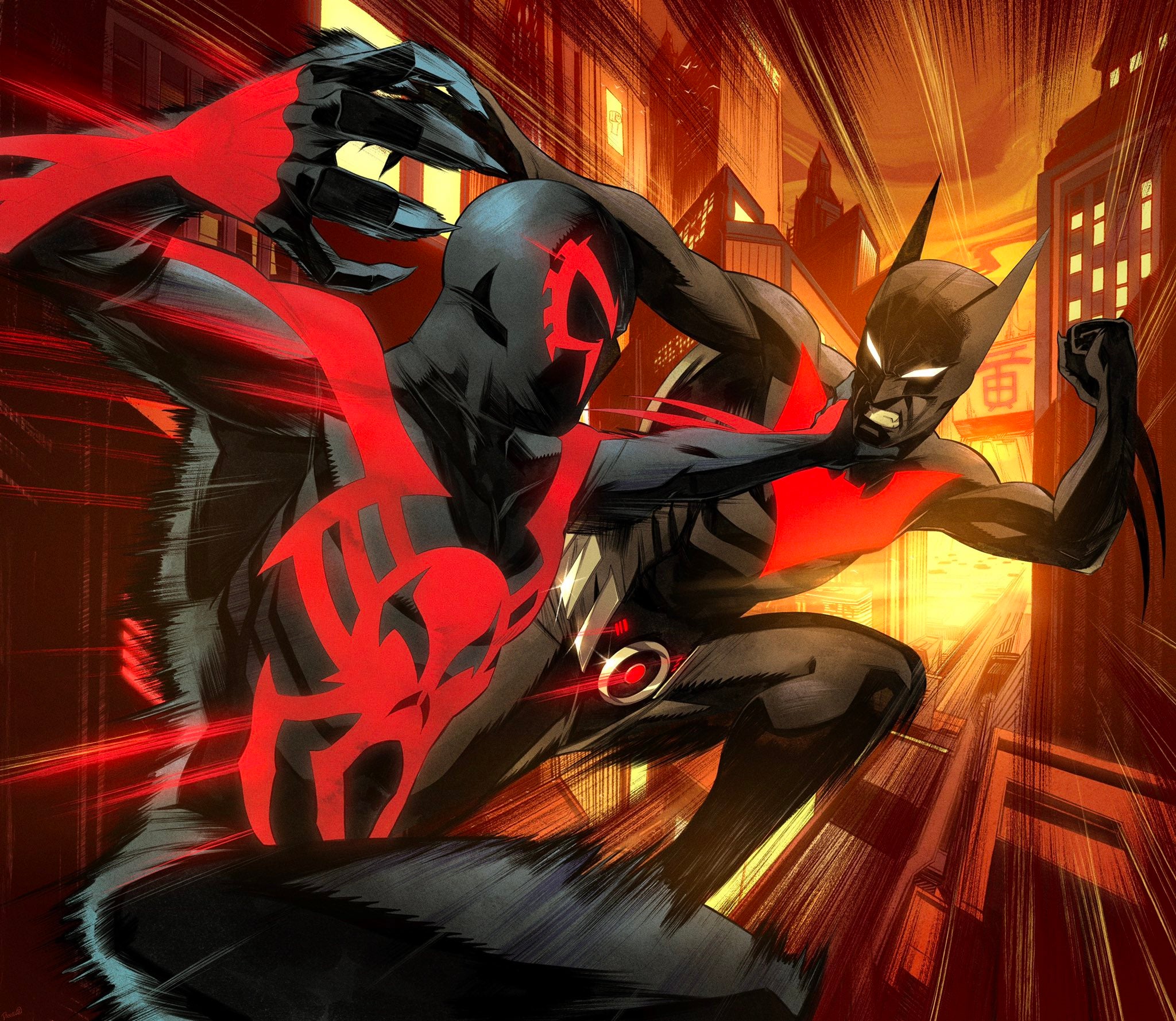 Spiderman 2099 Vs Batman Beyond Wallpapers