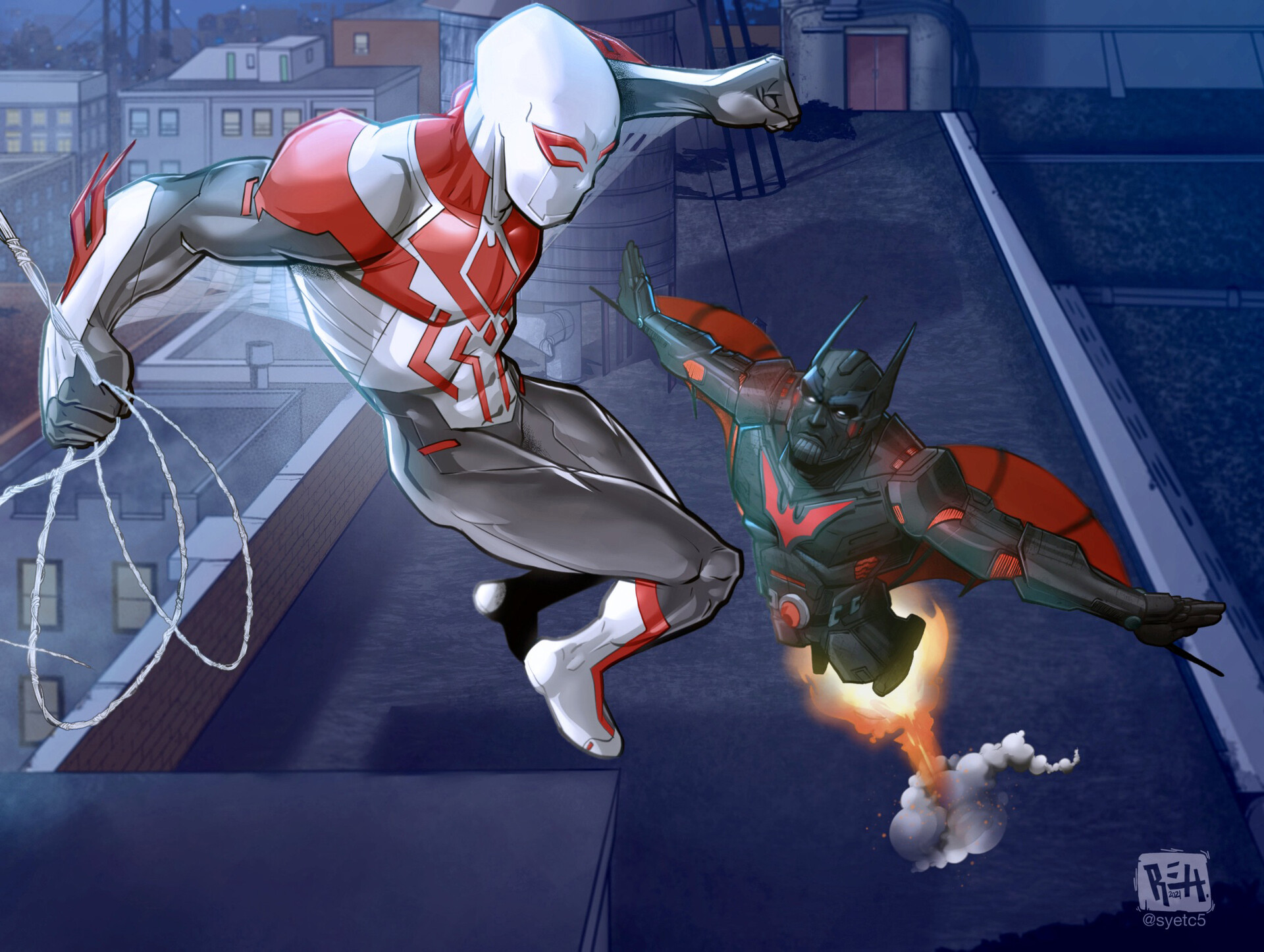 Spiderman 2099 Vs Batman Beyond Wallpapers