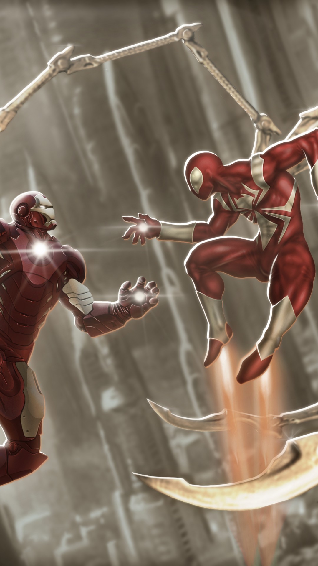 Spiderman And Iron Man Artwork Wallpapers