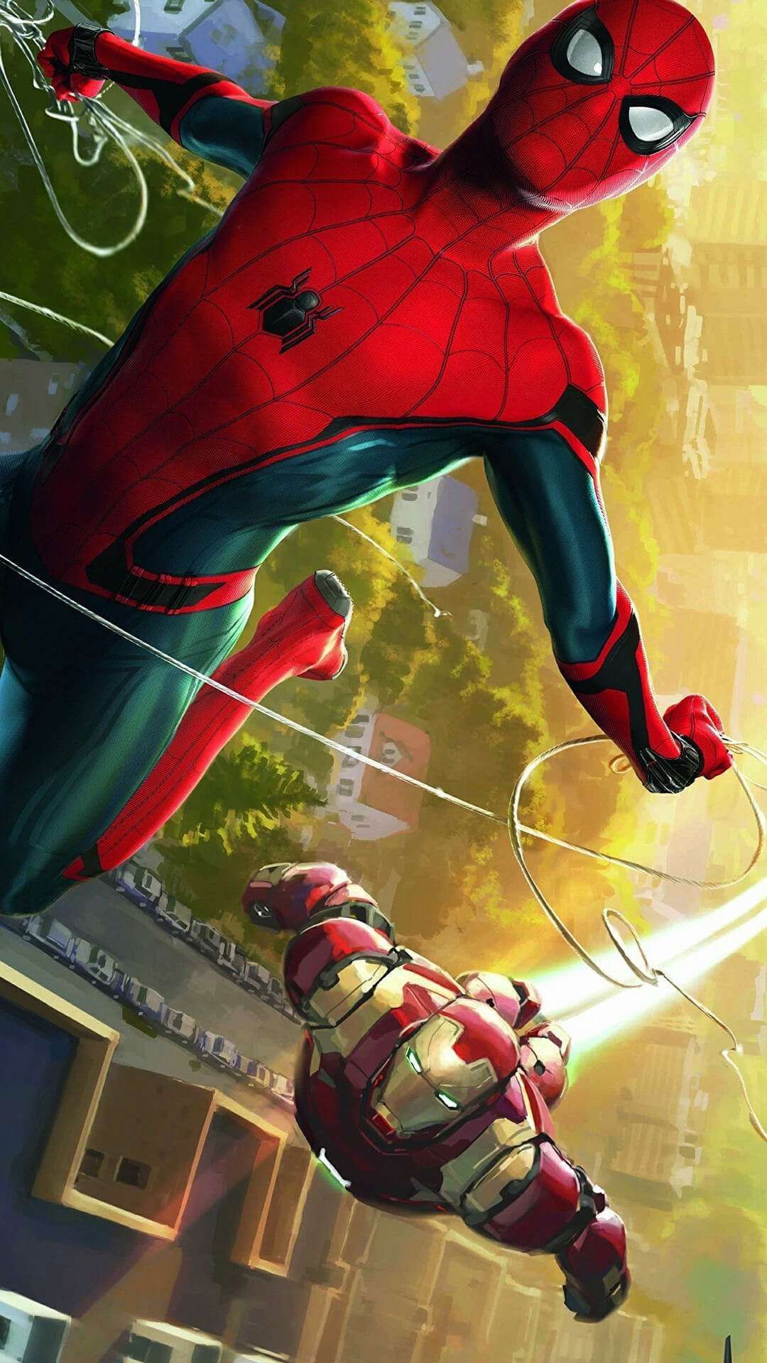 Spiderman And Iron Man Artwork Wallpapers