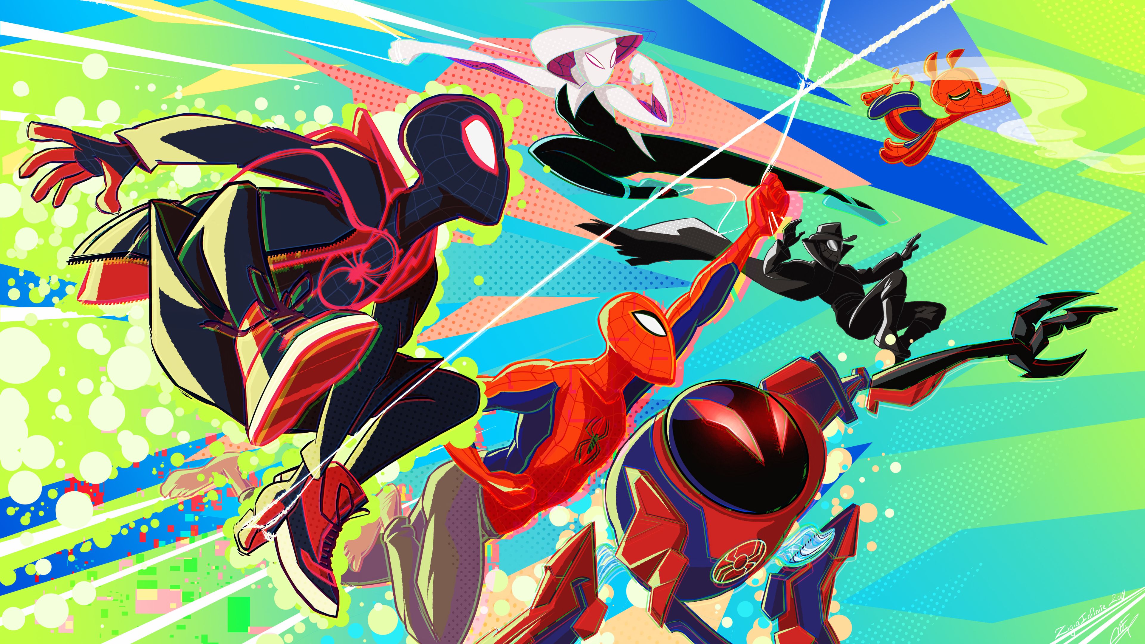 Spiderman Into The Spider Verse Artwork Wallpapers