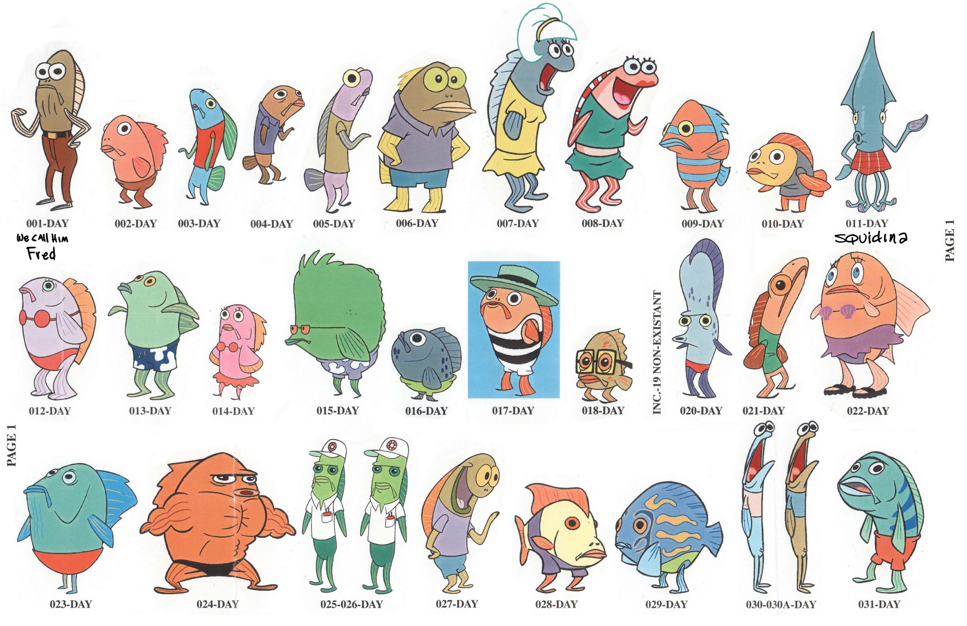 Spongebob Background Characters