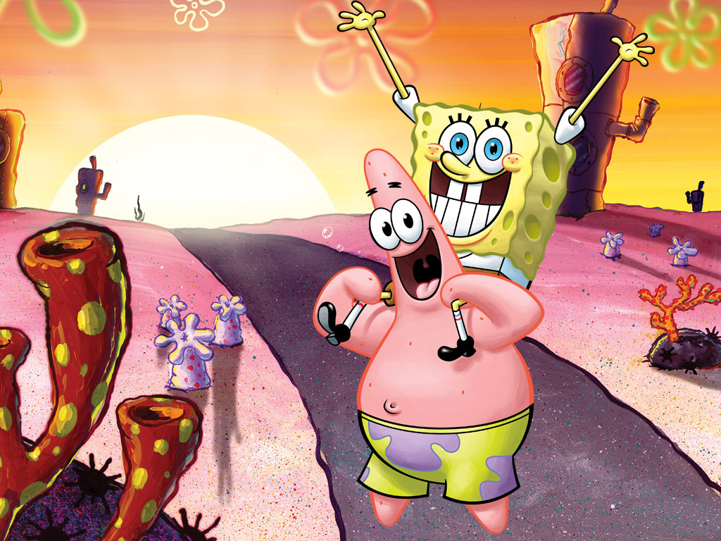 Spongebob Near Sunset Wallpapers