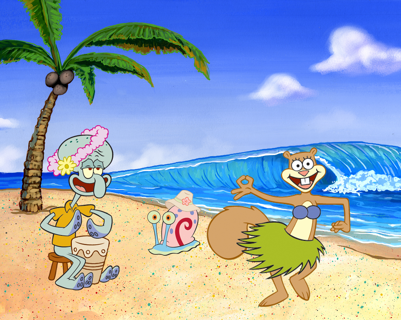 Spongebob Near Sunset Wallpapers