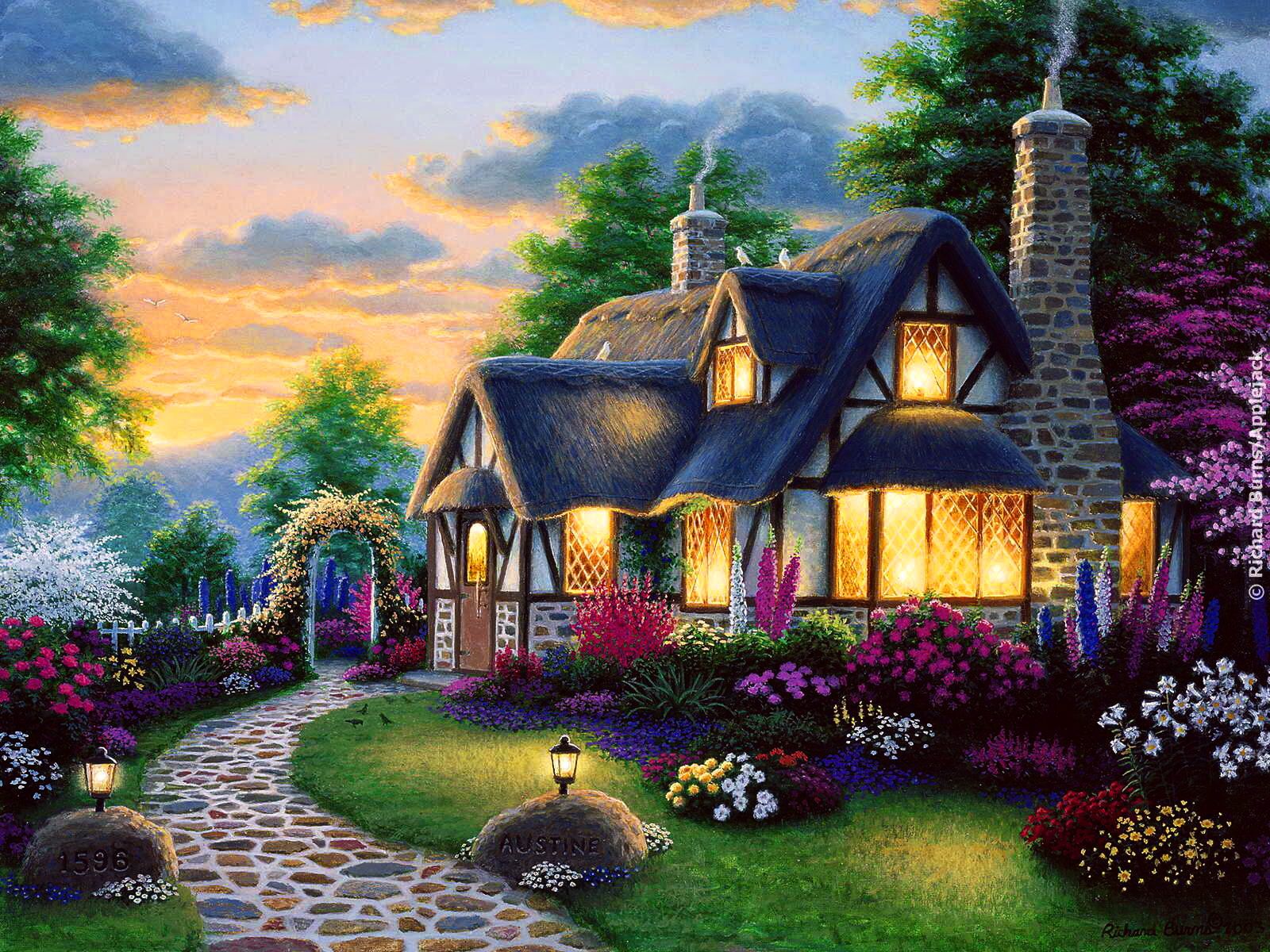 Spring Cottage Wallpapers