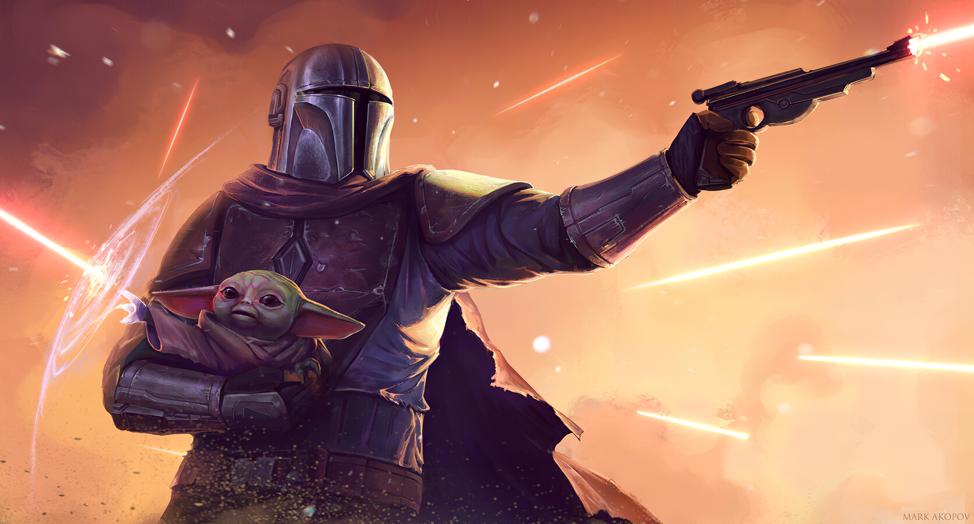 Star Wars Mandalorian And Baby Yoda Wallpapers