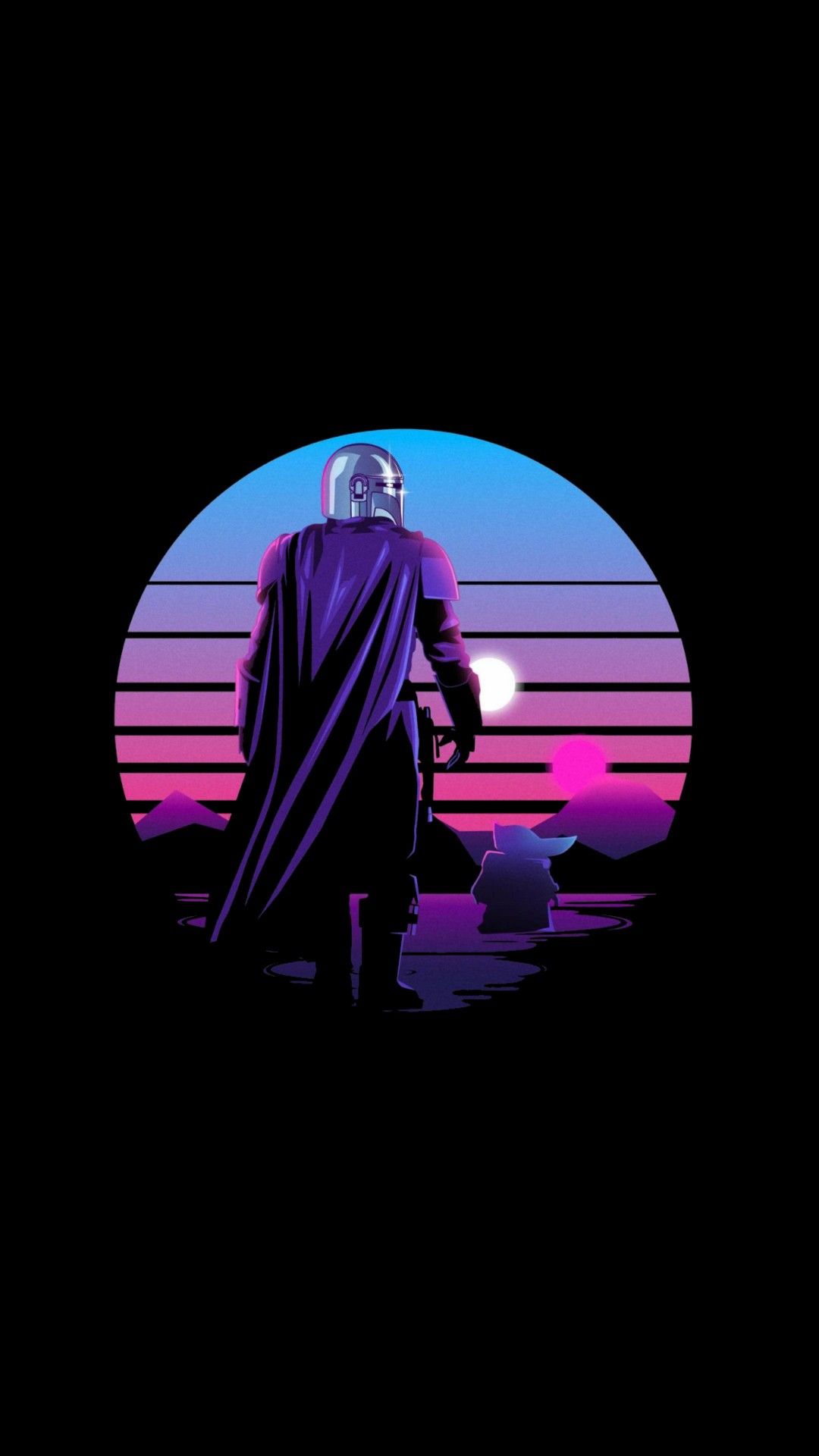 Star Wars The Mandalorian 4K Vaporwave Wallpapers