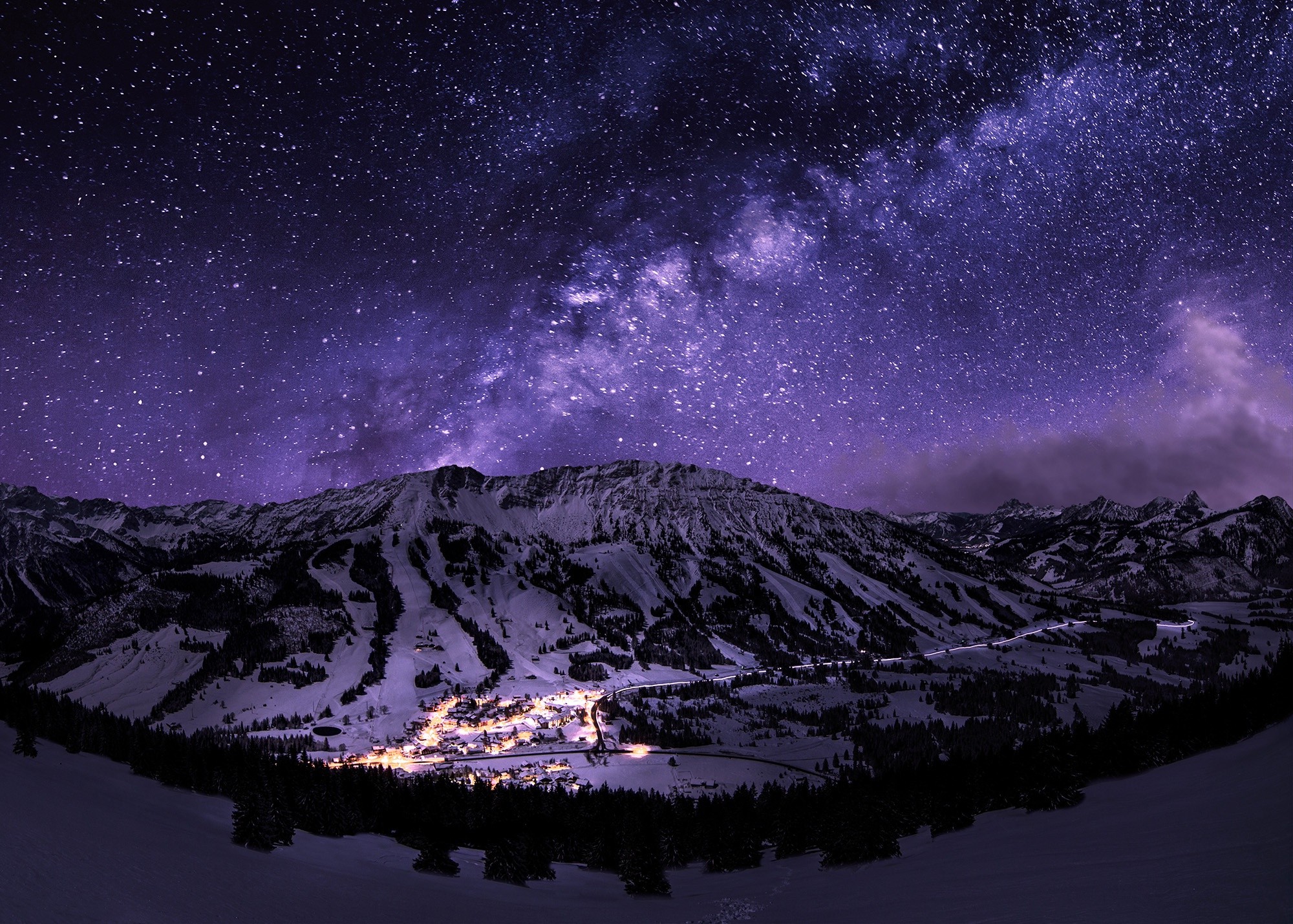 Starry Night Landscape Wallpapers