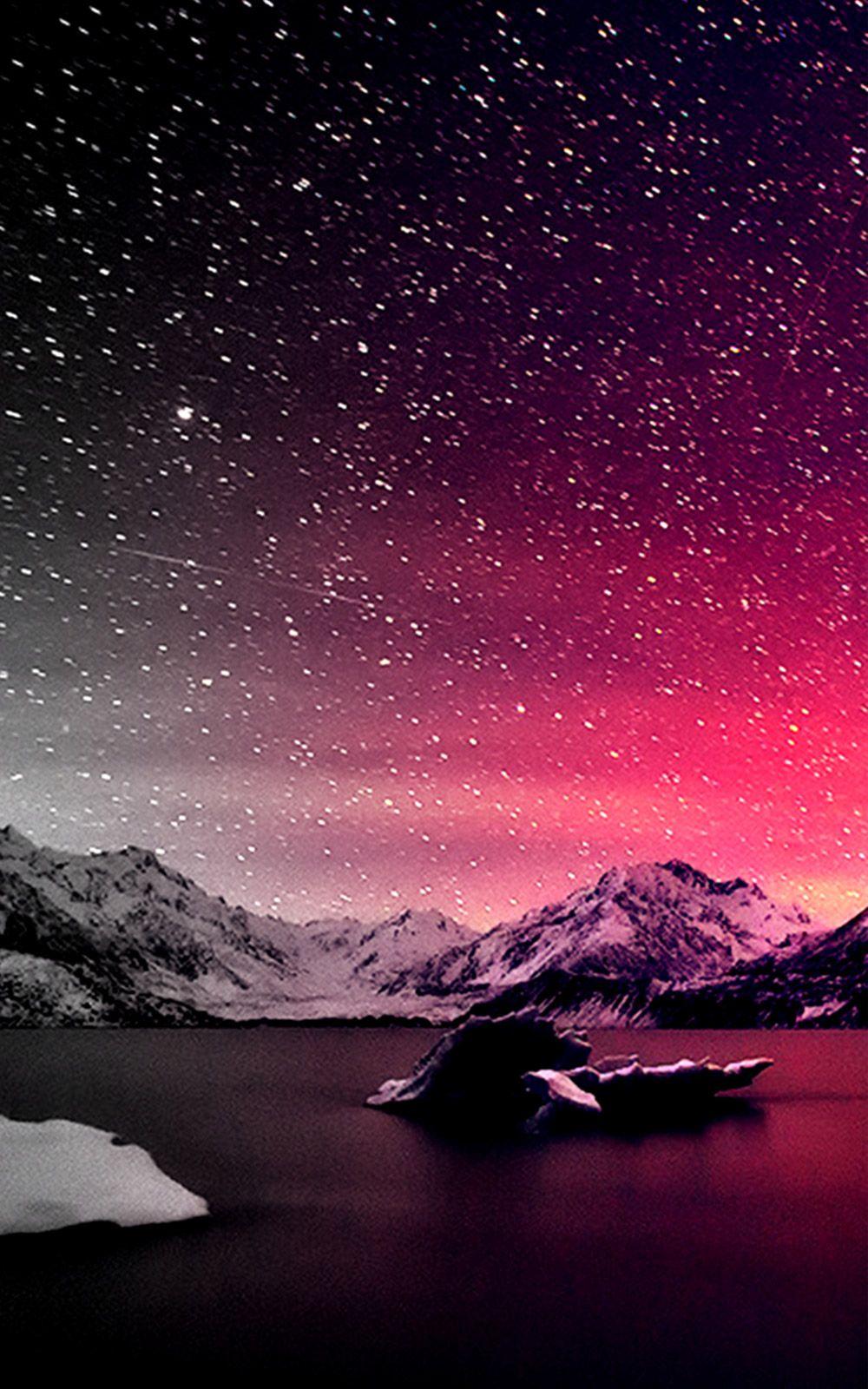 Starry Night Sky Near Lake Wallpapers