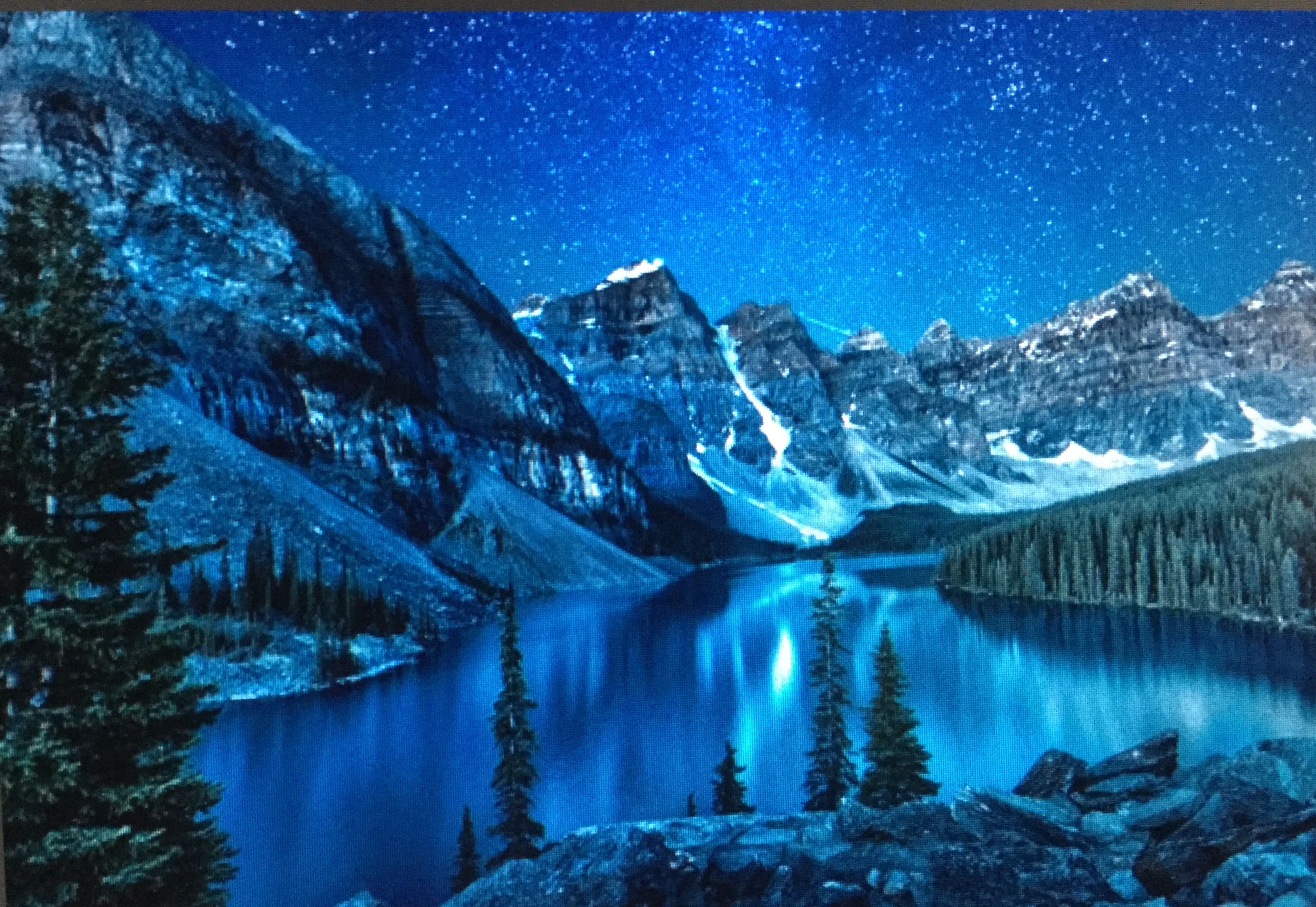 Starry Night Sky Near Lake Wallpapers