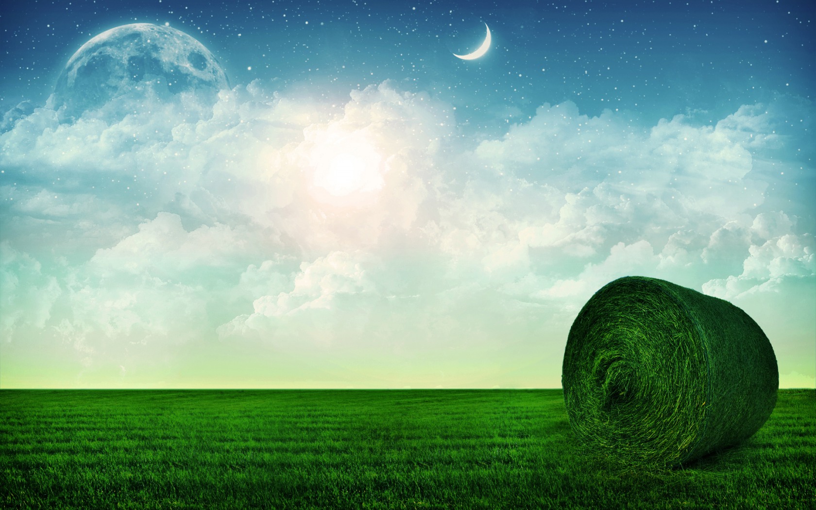 Starry Sky In Open Field Wallpapers