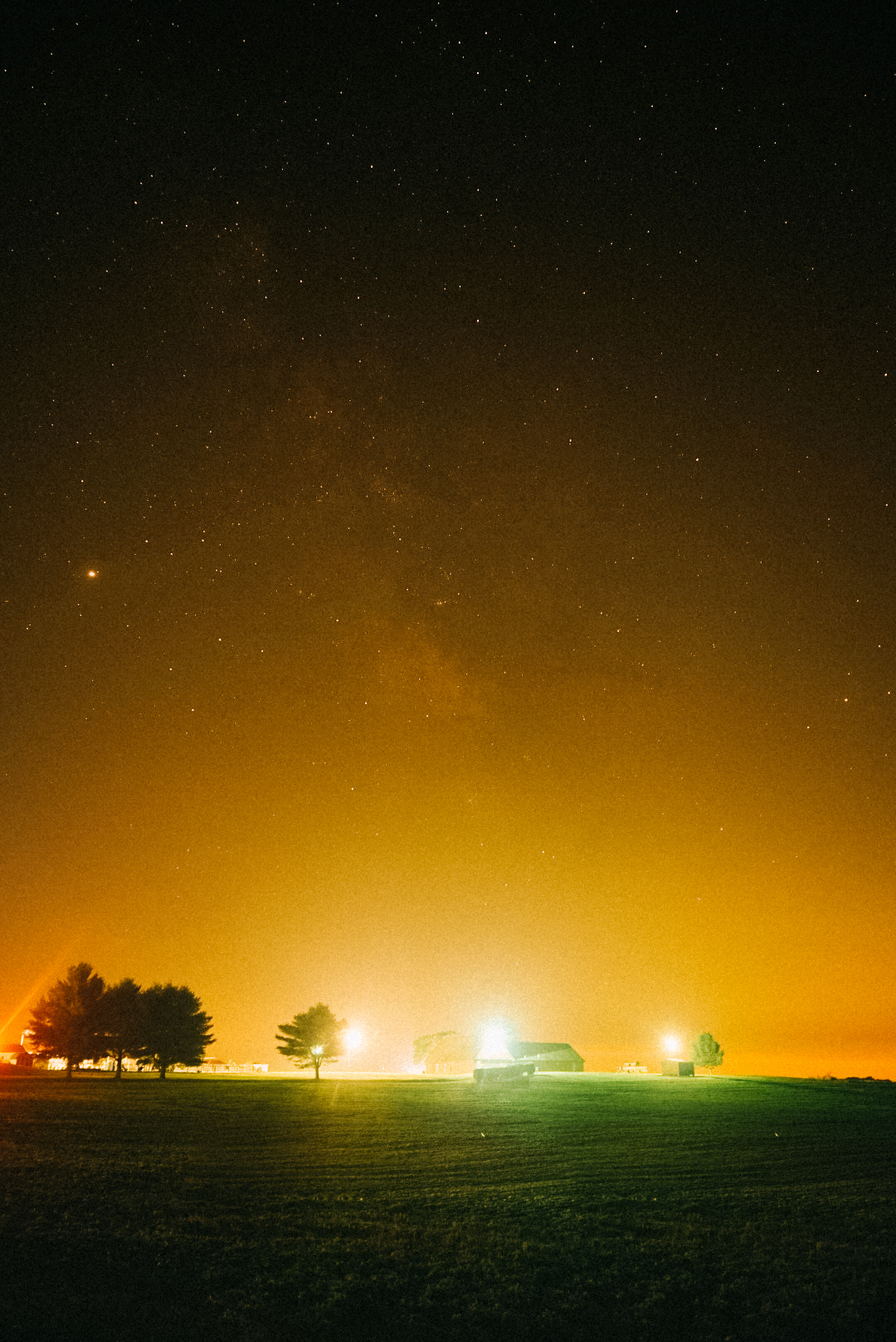 Starry Sky In Open Field Wallpapers