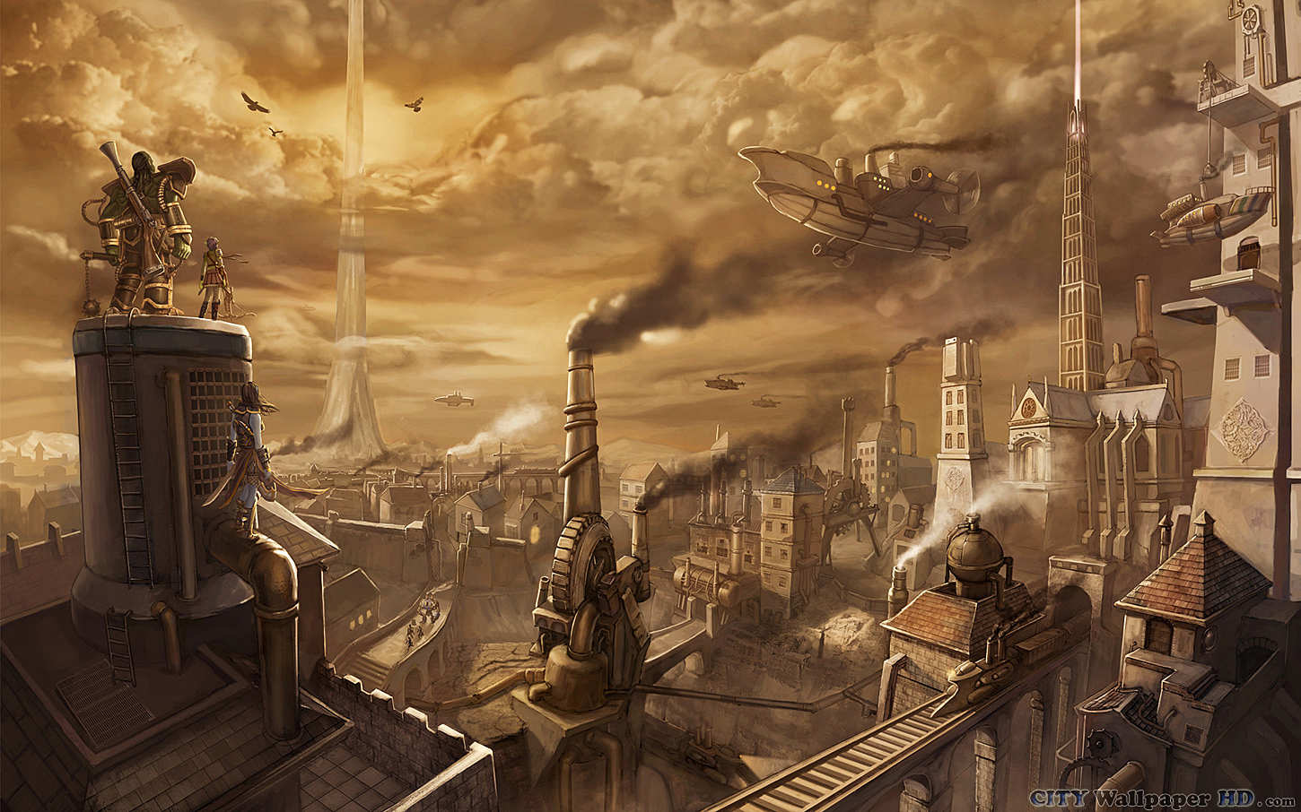 Steampunk City 1920X1080 Wallpapers