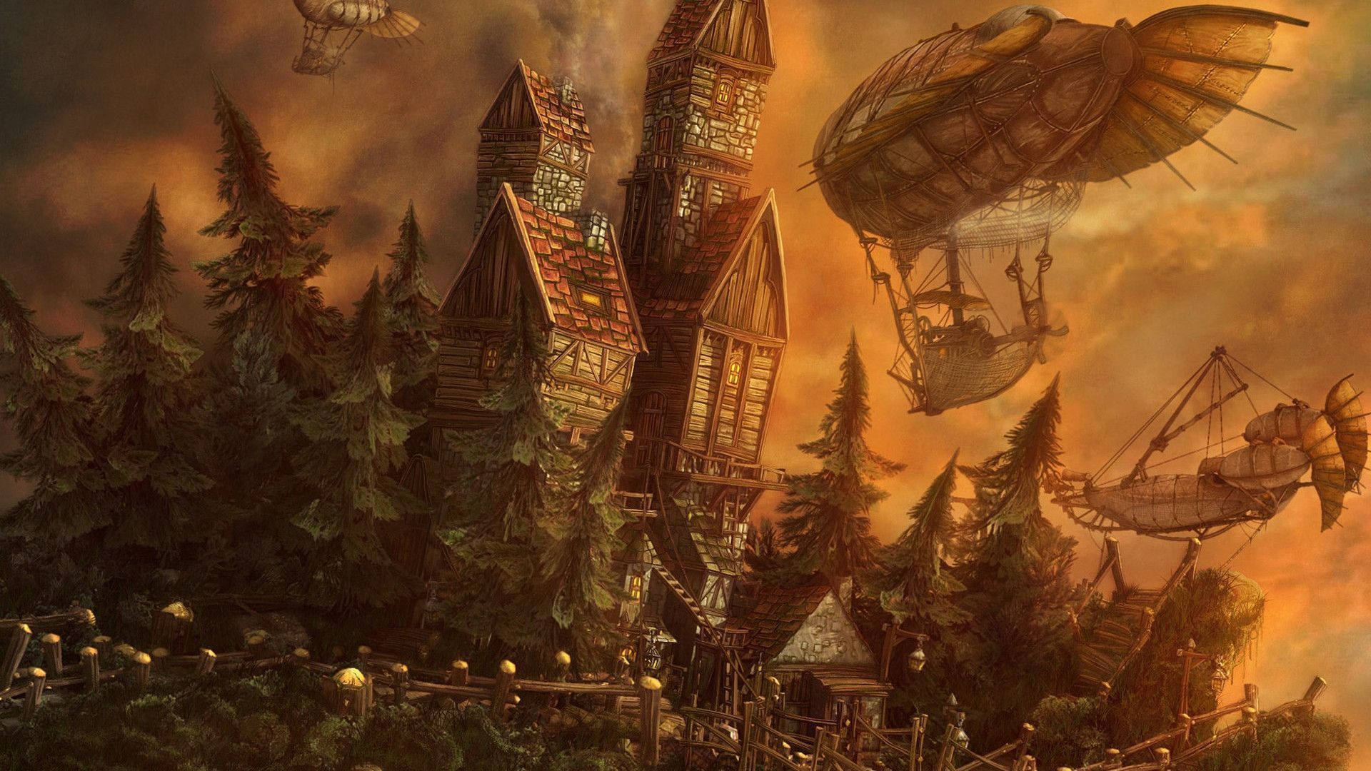 Steampunk City 1920X1080 Wallpapers