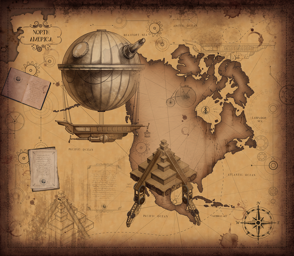 Steampunk Map Wallpapers