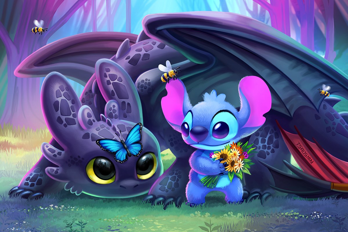 Stitch And Toothless Wallpapers