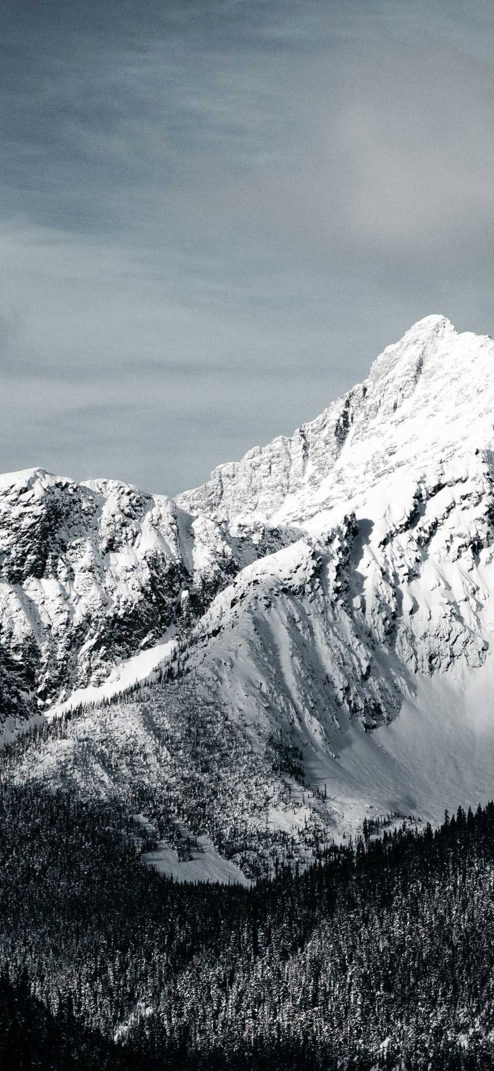 Stone Mountains Snow In Monochrome Wallpapers