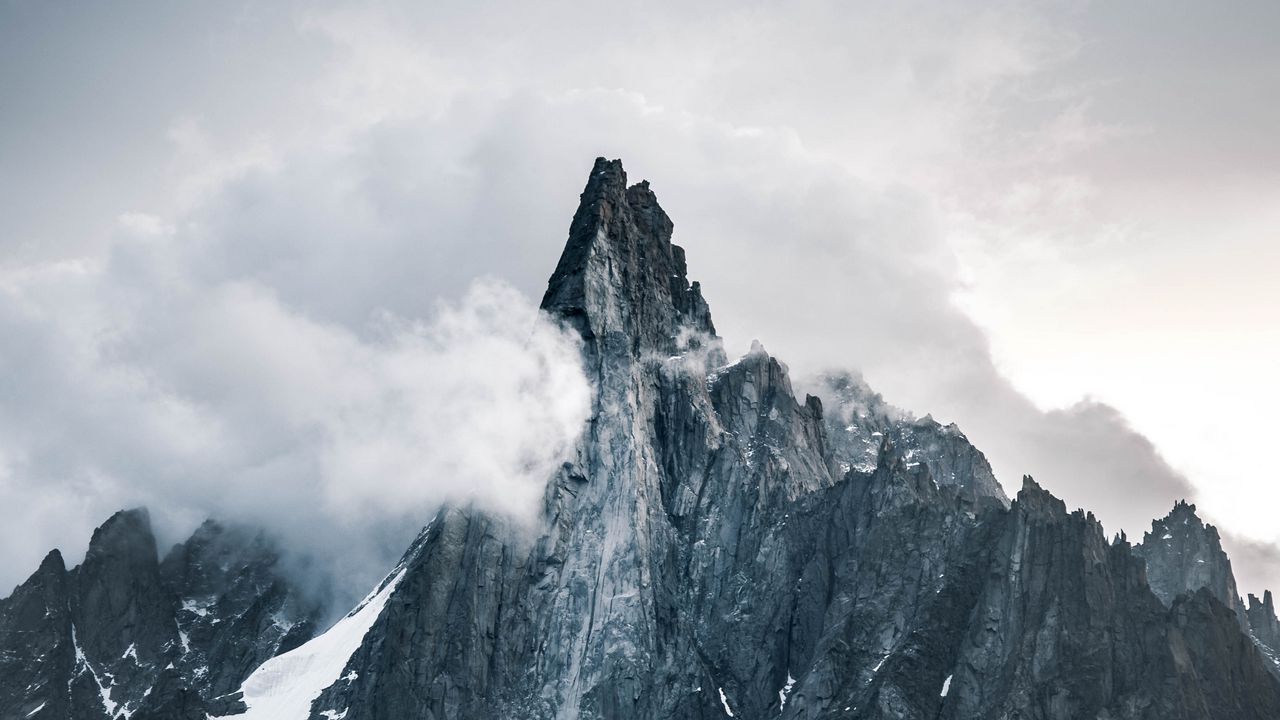 Stone Mountains Snow In Monochrome Wallpapers