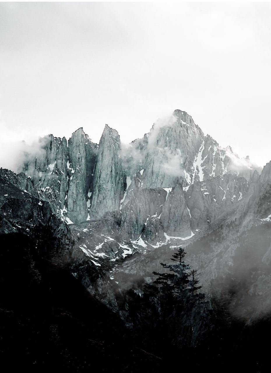 Stone Mountains Snow In Monochrome Wallpapers