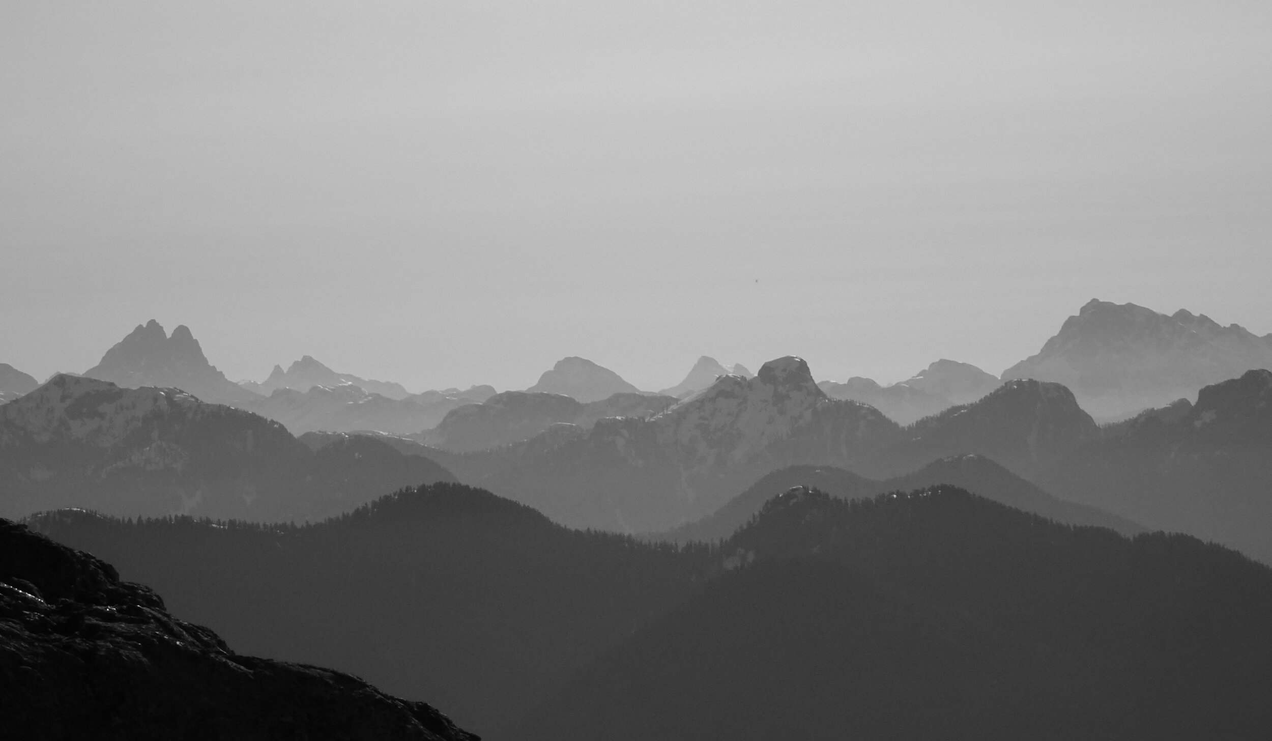 Stone Mountains Snow In Monochrome Wallpapers