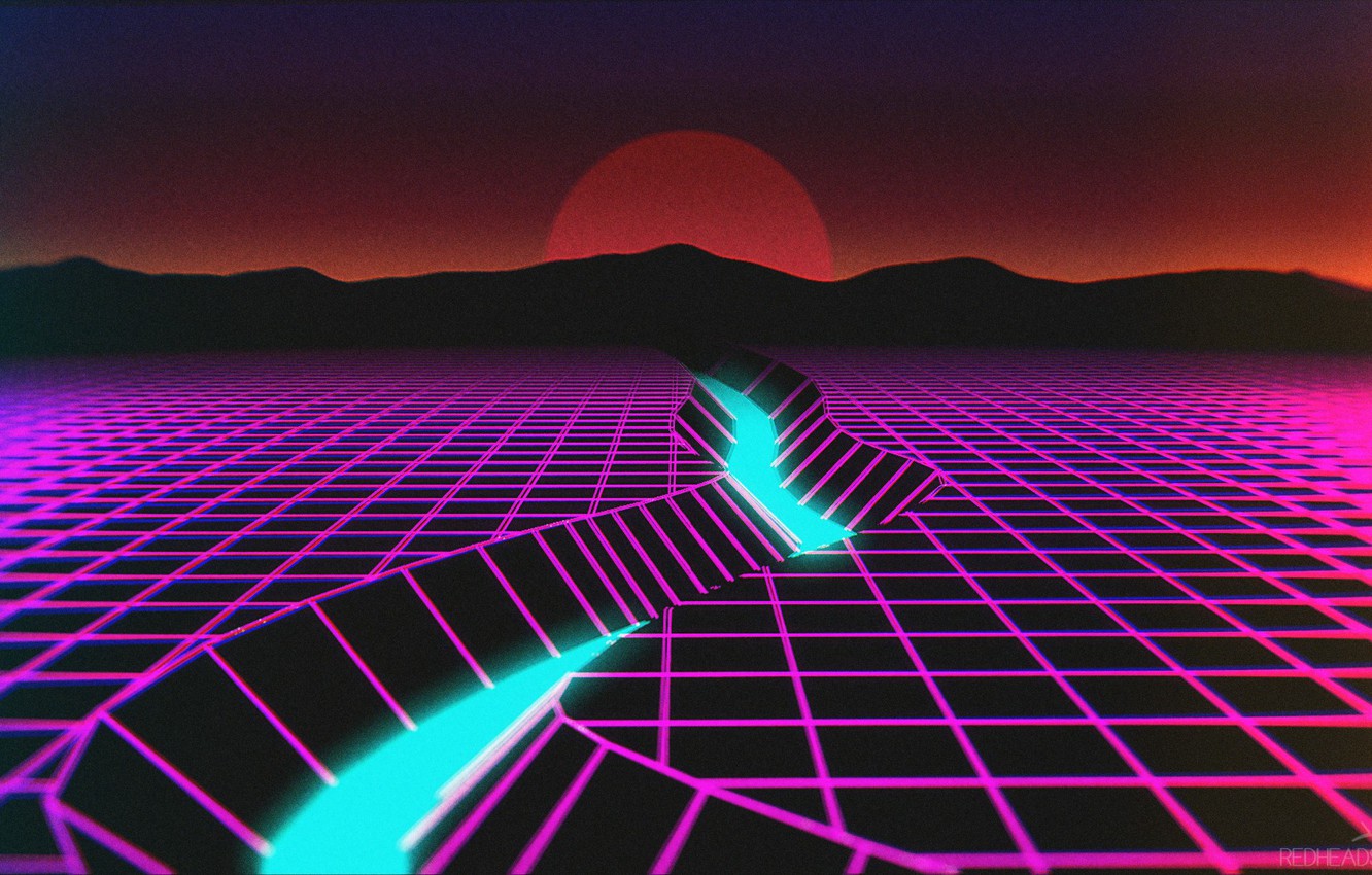 Sun In Retro Wave Mountains Wallpapers