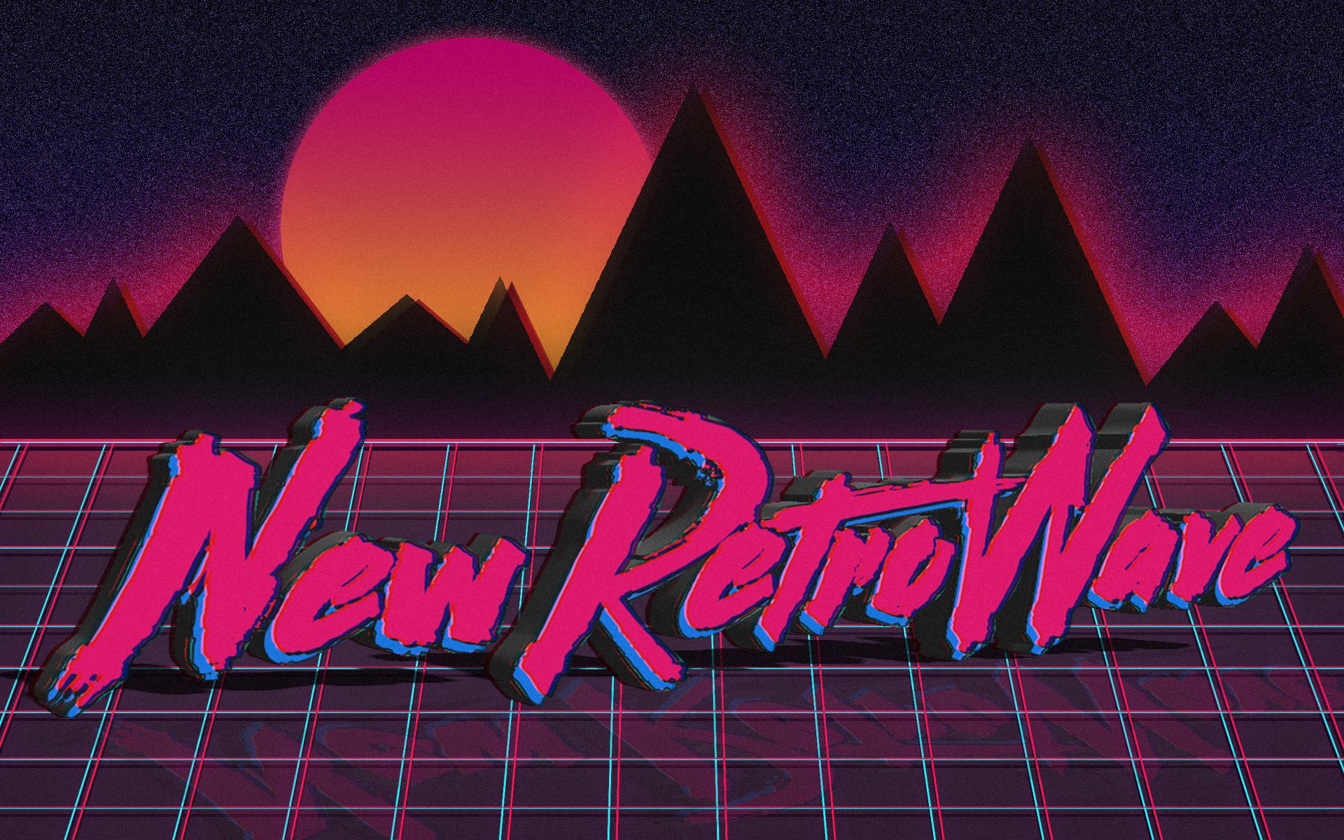 Sun In Retro Wave Mountains Wallpapers