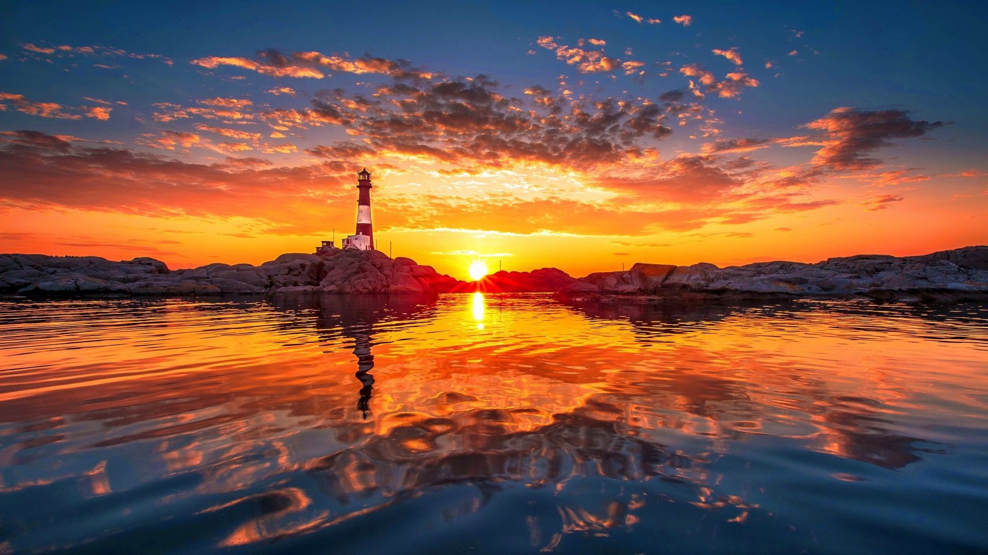 Sunrise At Lighthouse Wallpapers