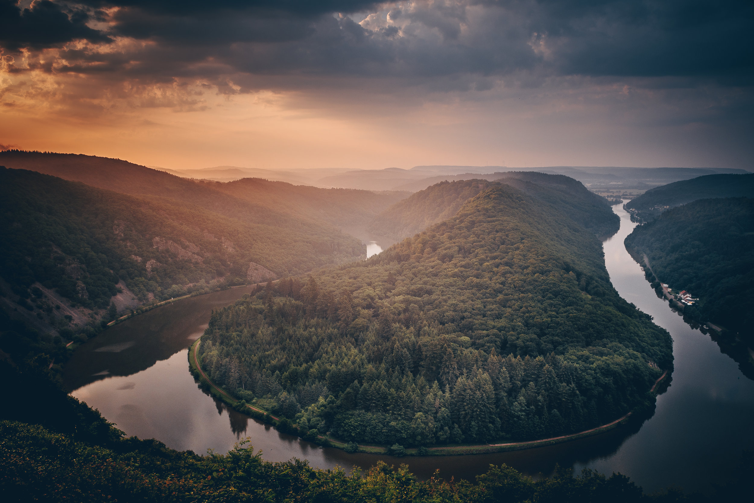 Sunrise At Saarschleife Germany Wallpapers