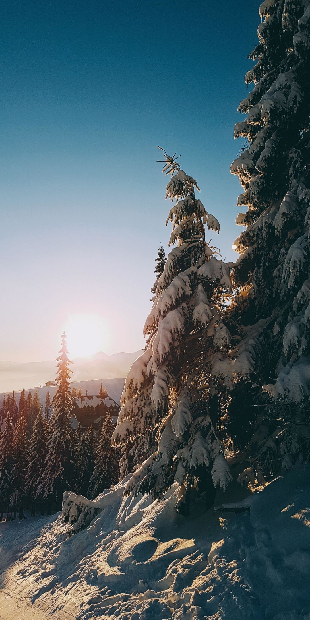 Sunrise On The Winter Mountain Wallpapers