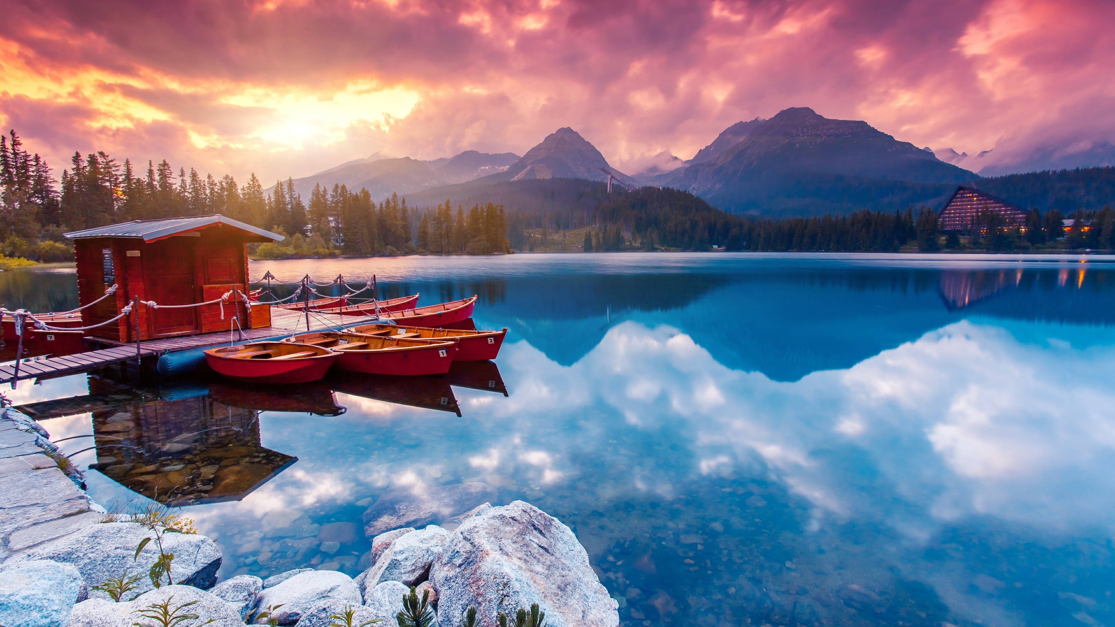 Sunrise Reflection On Lake Wallpapers