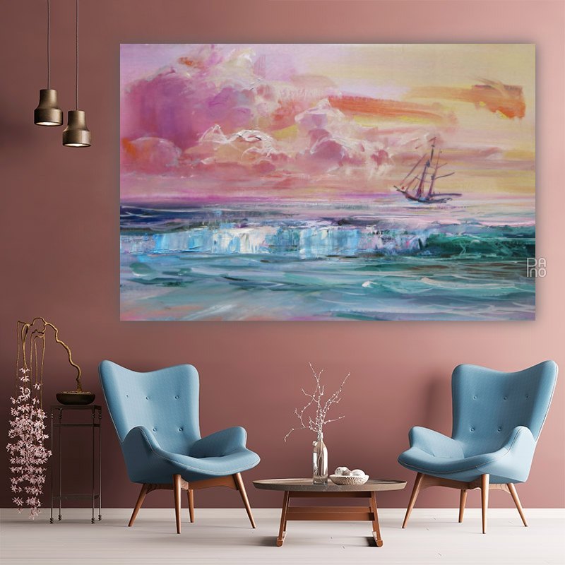 Sunset - Oil On Canvas Wallpapers