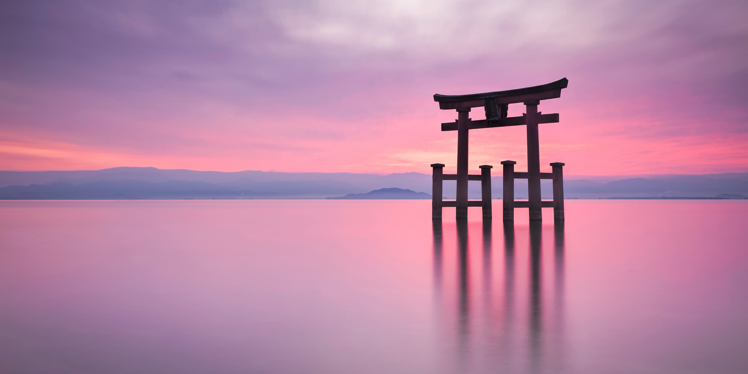 Sunset Art And Walking Under Torii Wallpapers