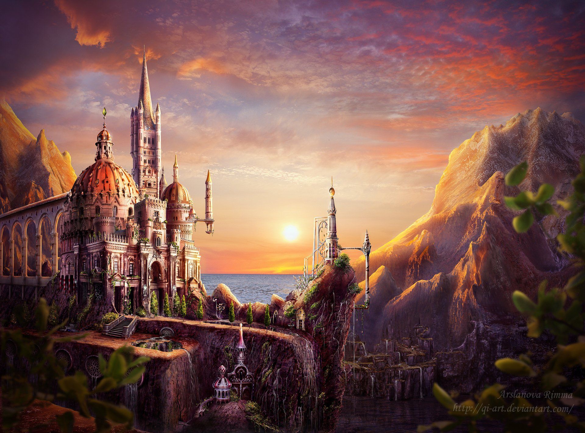 Sunset Castle Wallpapers